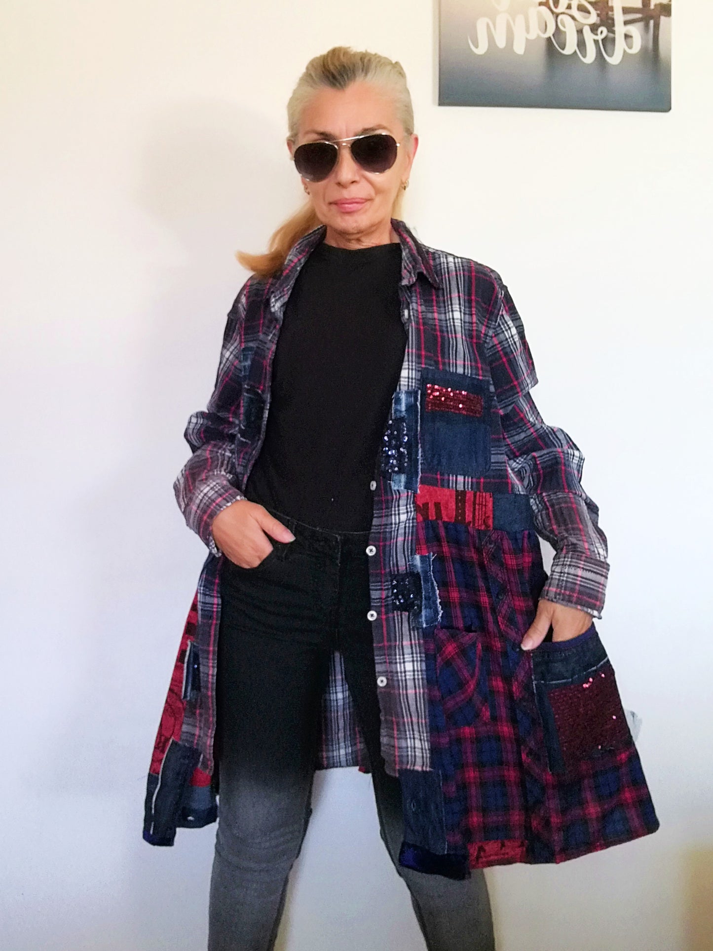 Plus Size Denim Dress 2XL Loose Embroidered Jacket Dress