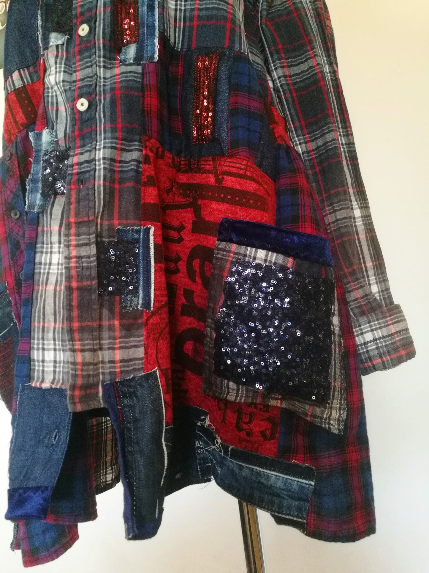 Plus Size Denim Dress 2XL Loose Embroidered Jacket Dress