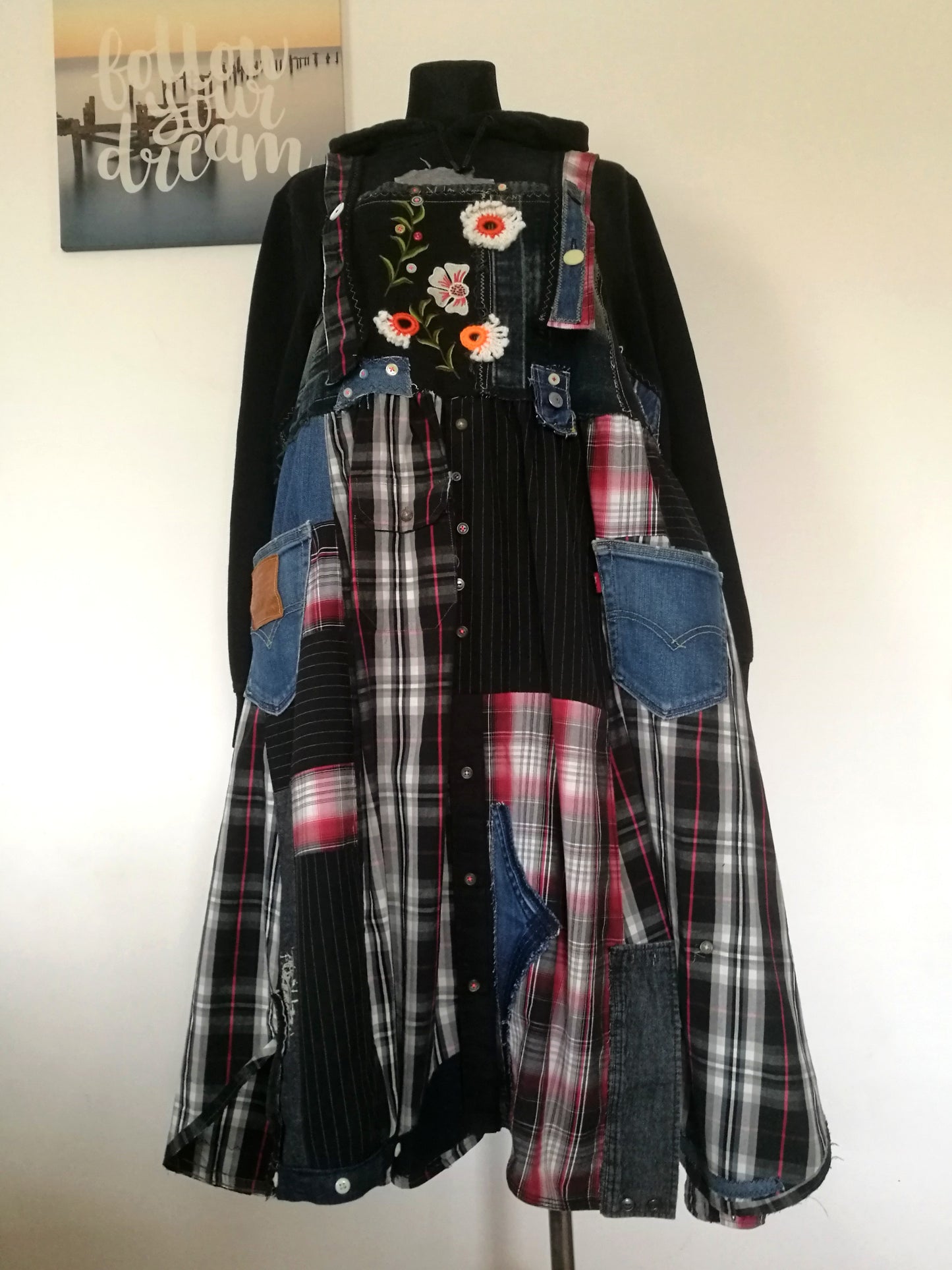 Plus Size LEVI`S Denim Overall Dress 3XL Maxi Dungarees Dress