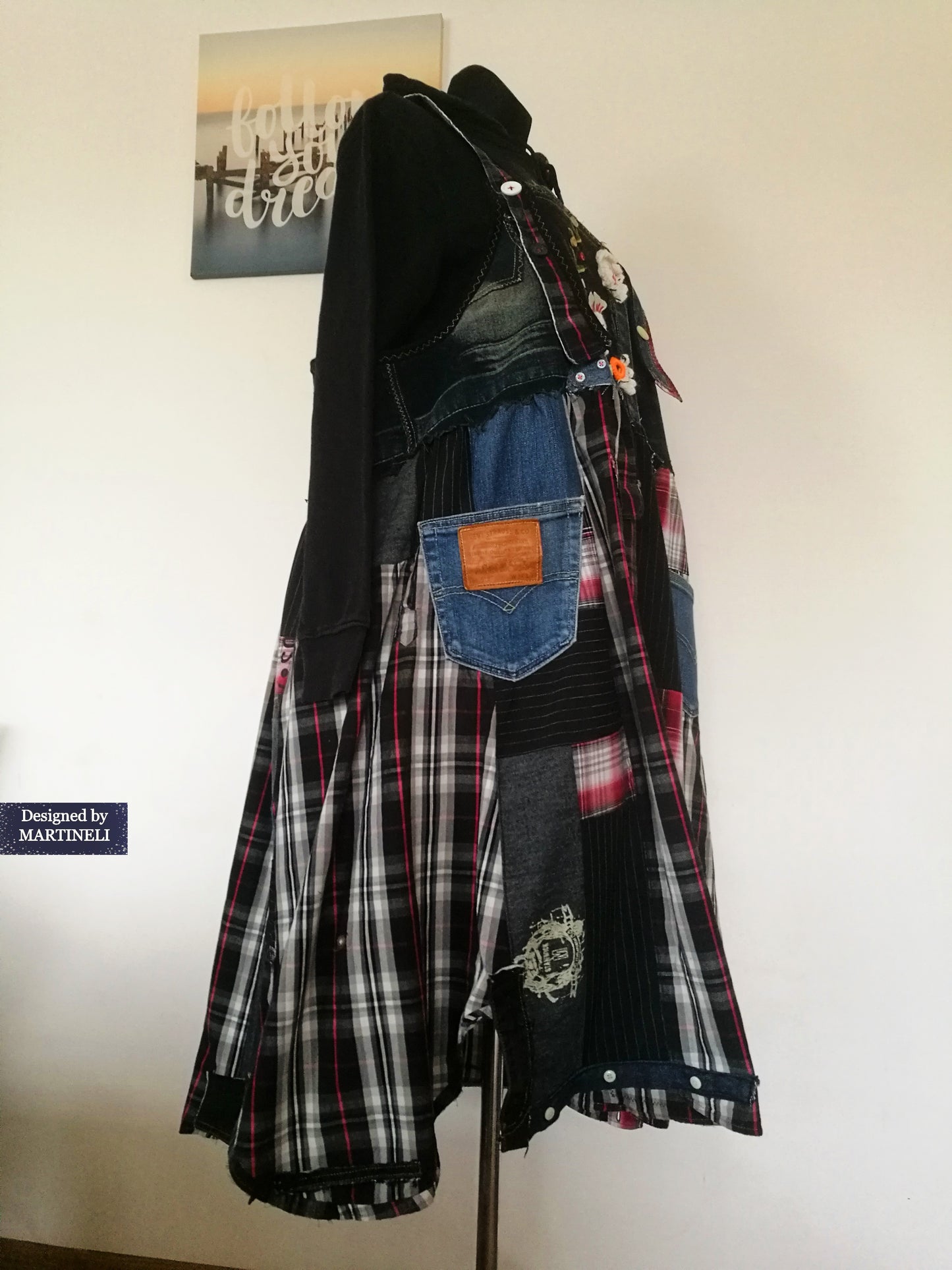 Plus Size LEVI`S Denim Overall Dress 3XL Maxi Dungarees Dress