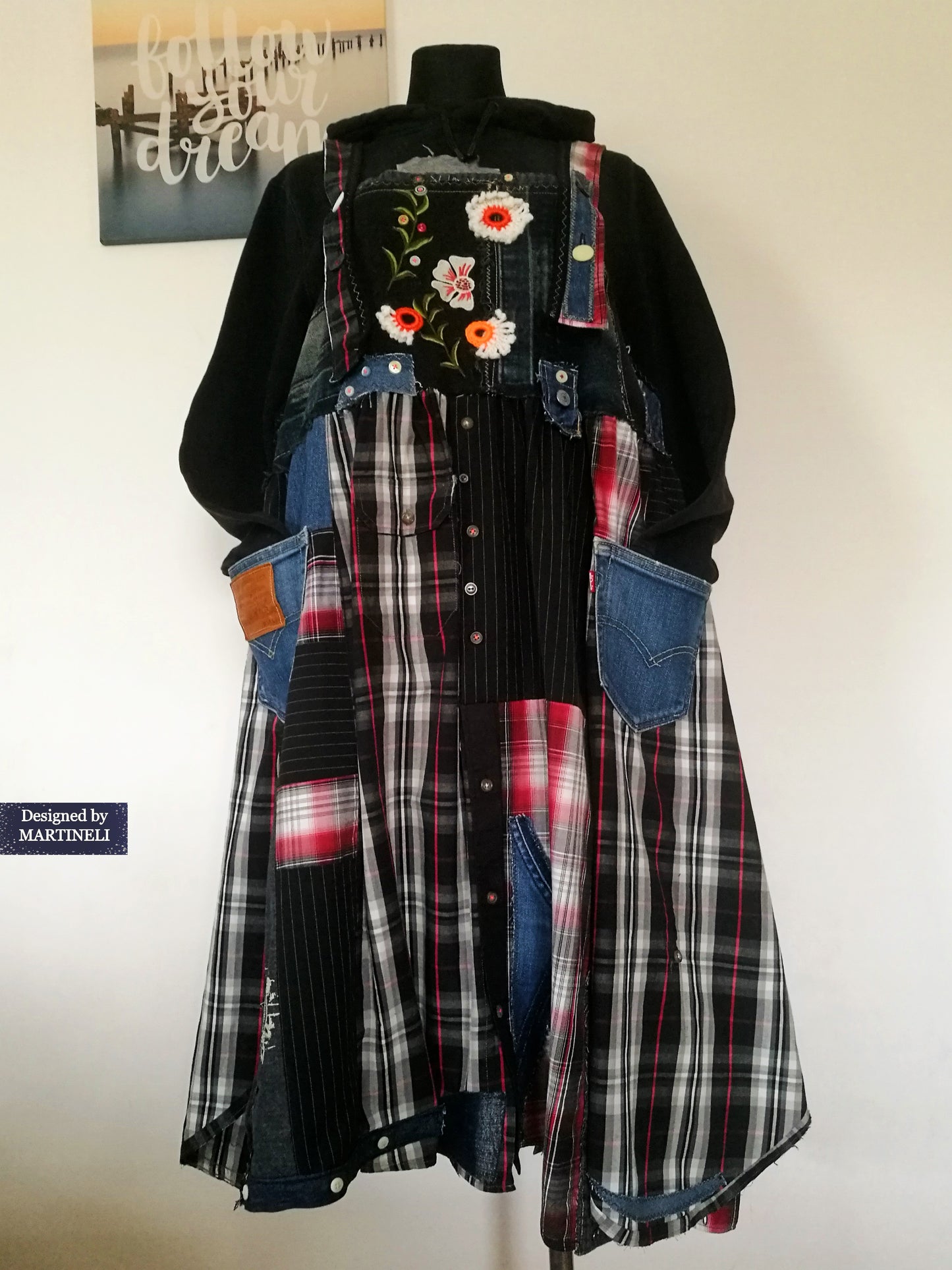 Plus Size LEVI`S Denim Overall Dress 3XL Maxi Dungarees Dress