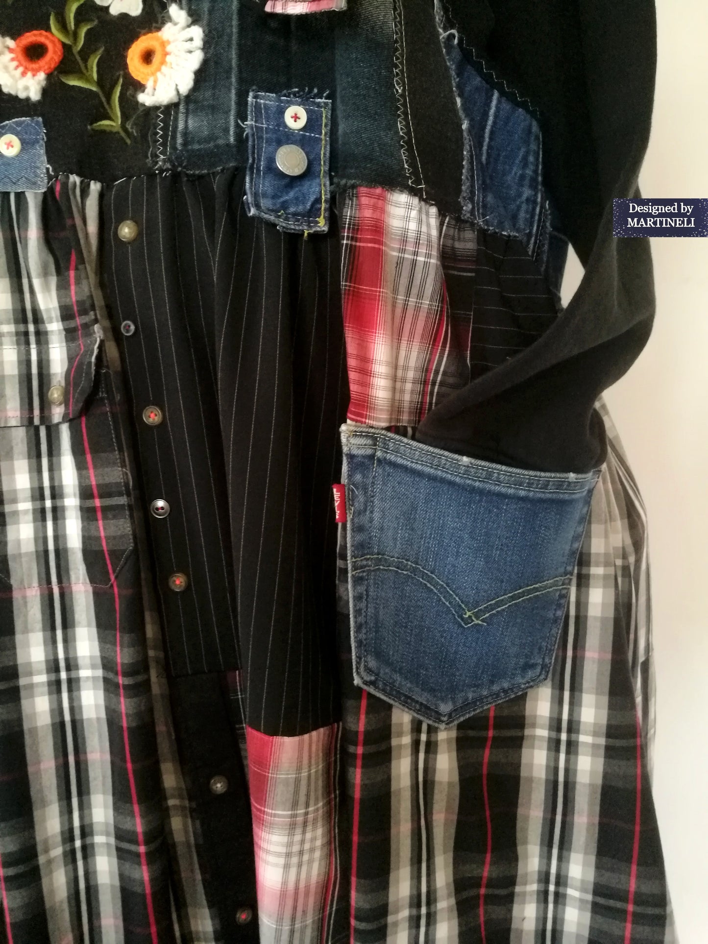 Plus Size LEVI`S Denim Overall Dress 3XL Maxi Dungarees Dress