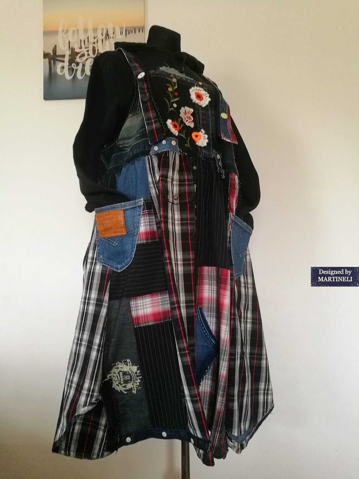 Plus Size LEVI`S Denim Overall Dress 3XL Maxi Dungarees Dress