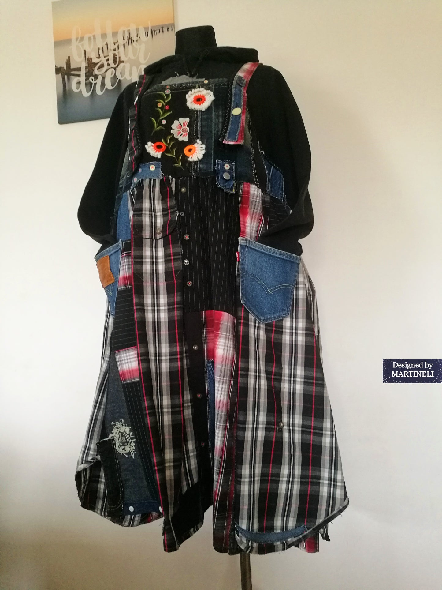 Plus Size LEVI`S Denim Overall Dress 3XL Maxi Dungarees Dress