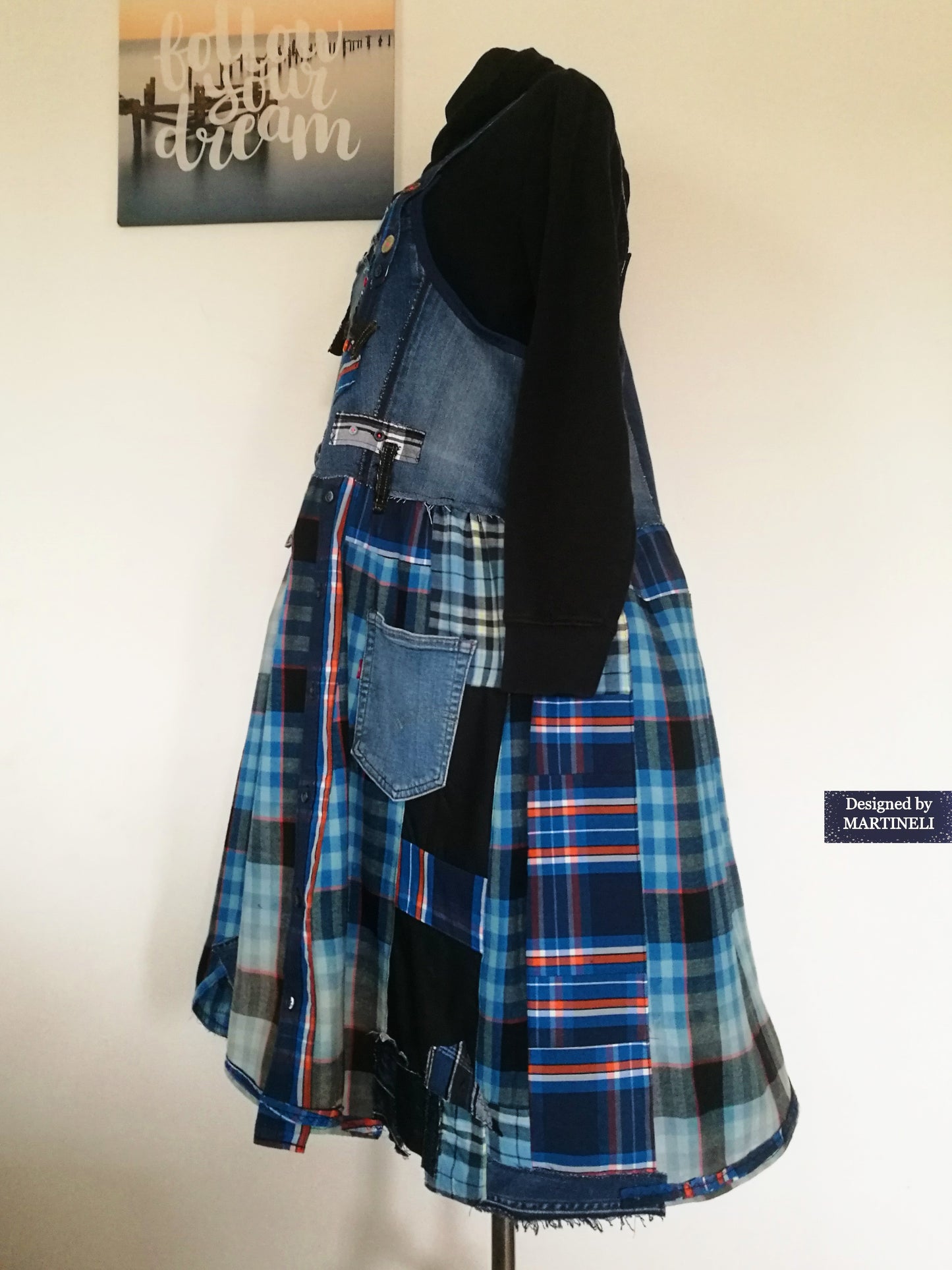 Plus Size LEVIS Denim Jumper Dress 3X Loose Boho Overall Dress