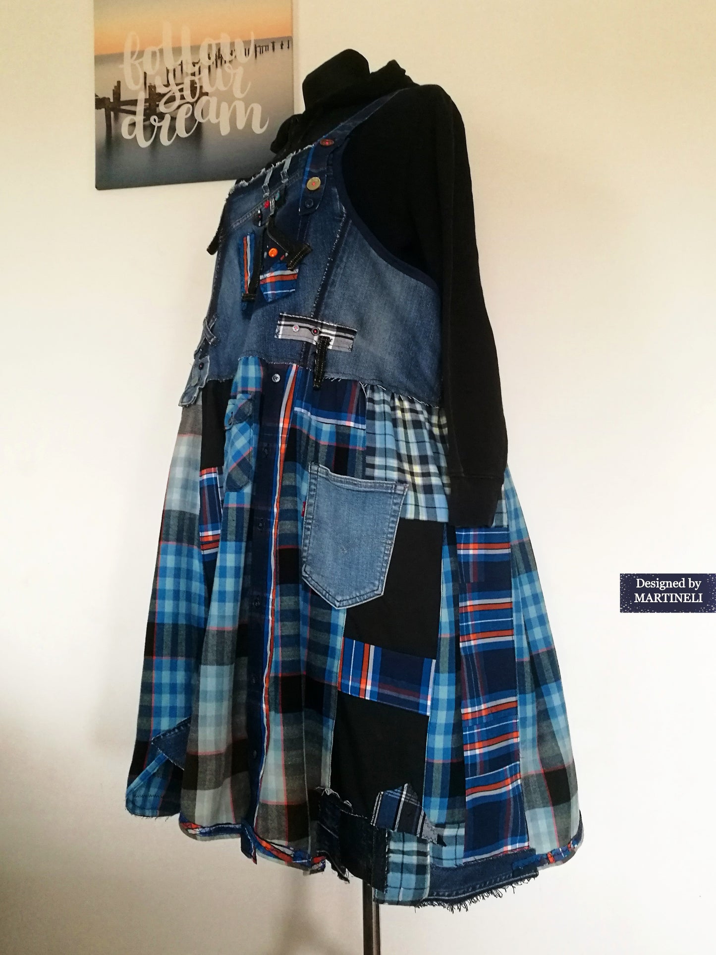 Plus Size LEVIS Denim Jumper Dress 3X Loose Boho Overall Dress