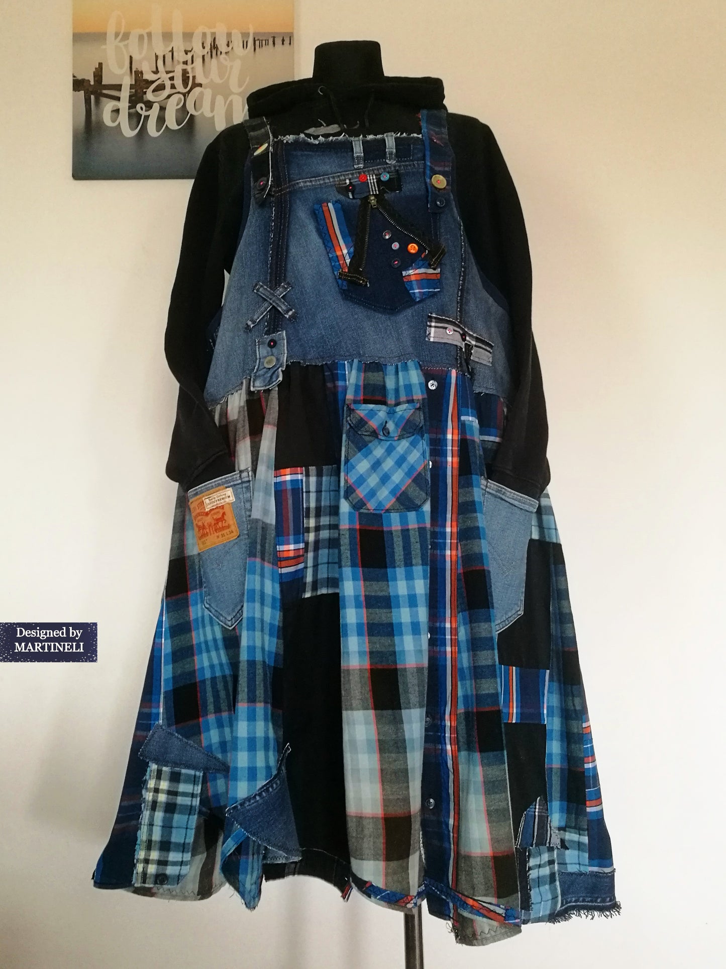 Plus Size LEVIS Denim Jumper Dress 3X Loose Boho Overall Dress