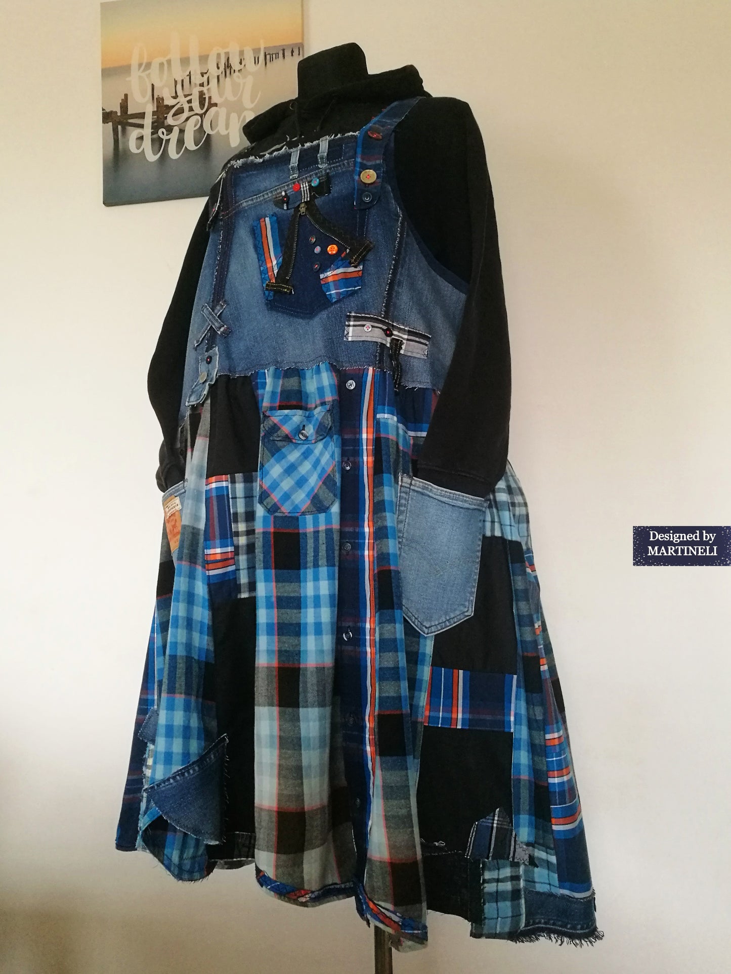 Plus Size LEVIS Denim Jumper Dress 3X Loose Boho Overall Dress