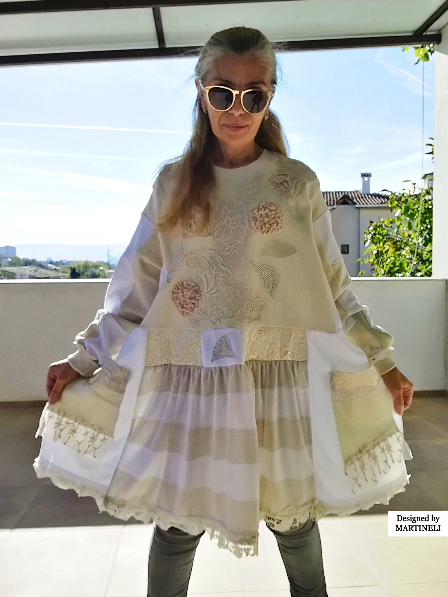Plus Size Sweatshirt Dress 5XL Boho Style Dress Loose Cotton Dress