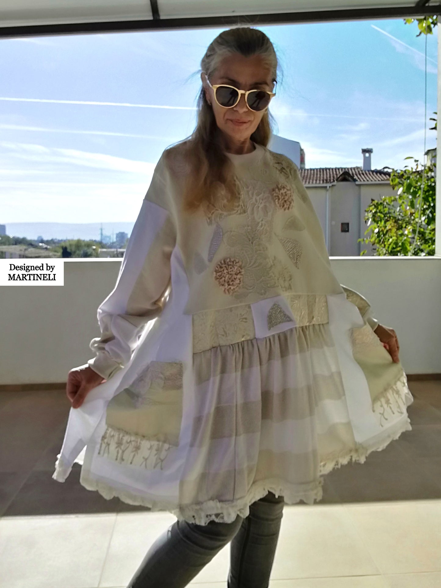 Plus Size Sweatshirt Dress 5XL Boho Style Dress Loose Cotton Dress