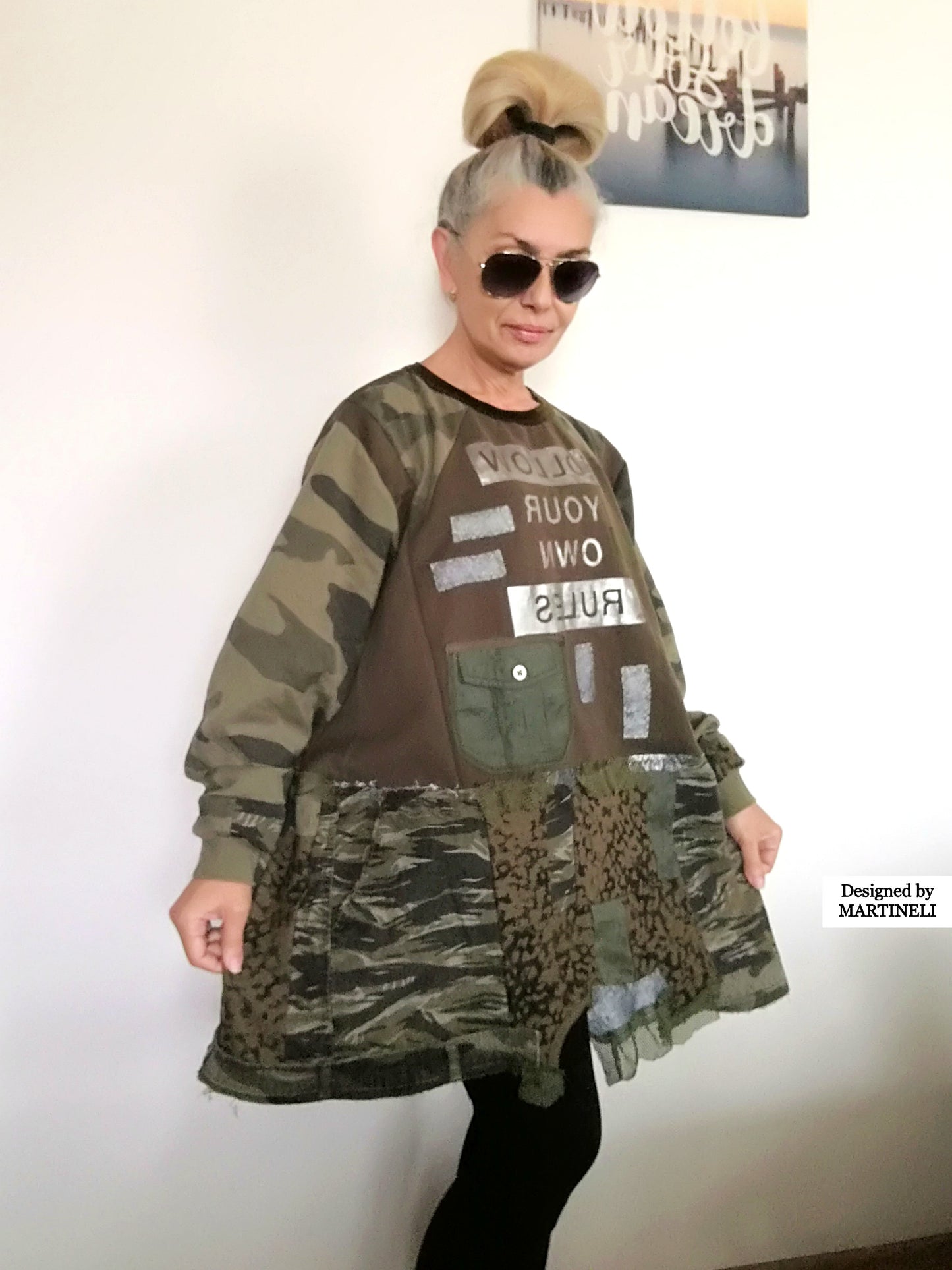 Plus Size Camouflage Dress 3XL Loose Sweatshirt Dress
