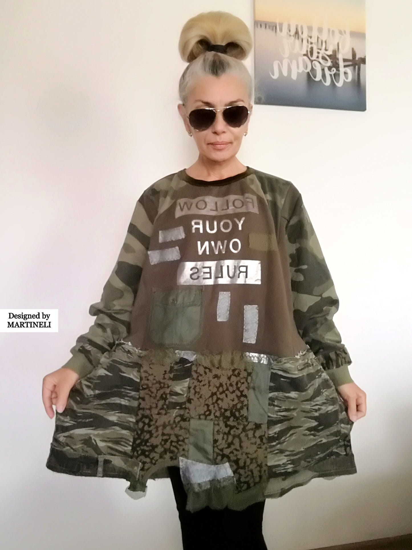 Plus Size Camouflage Dress 3XL Loose Sweatshirt Dress