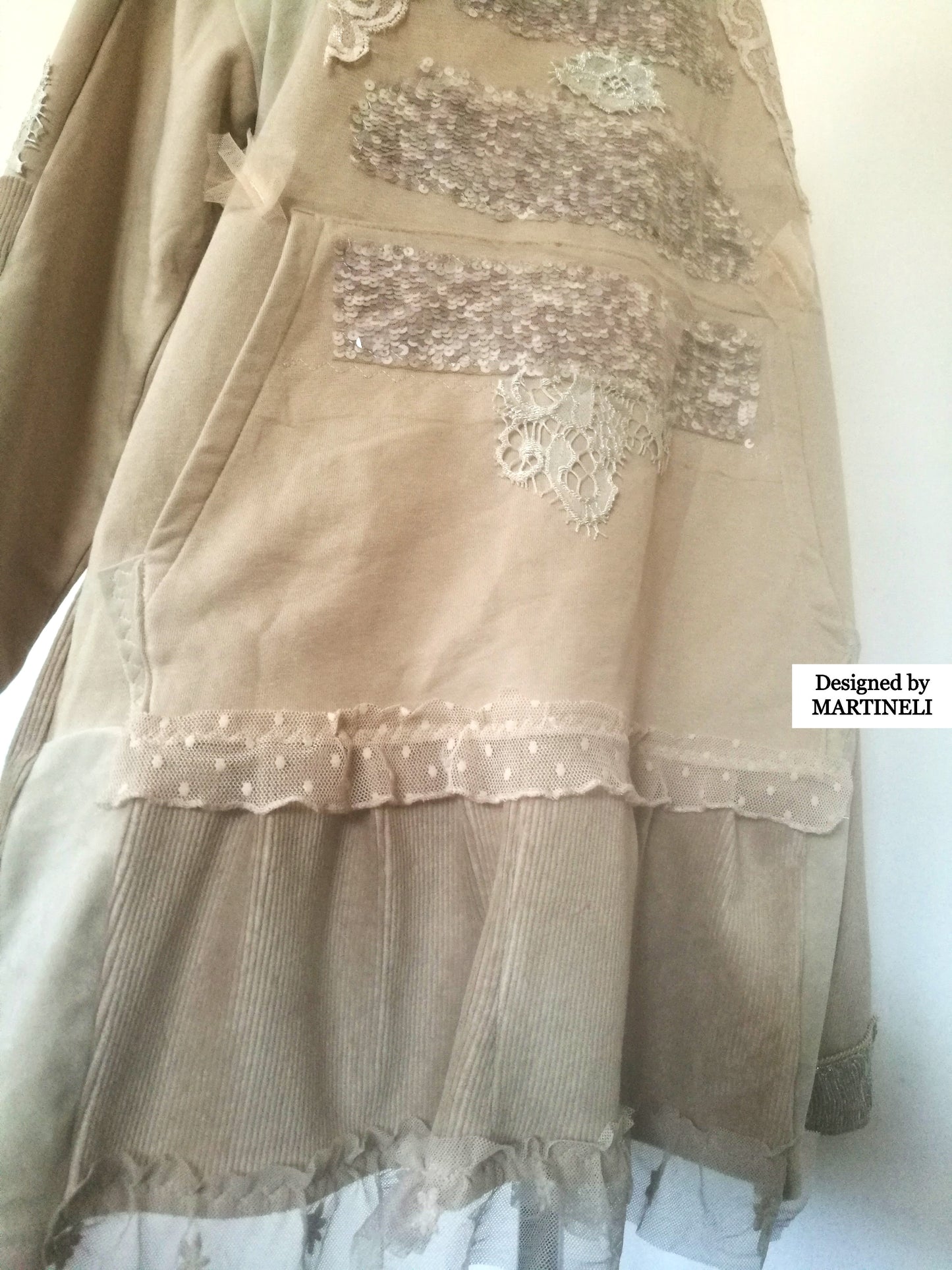 Plus Size Sweatshirt Dress 3XL Maxi Beige Cotton Top