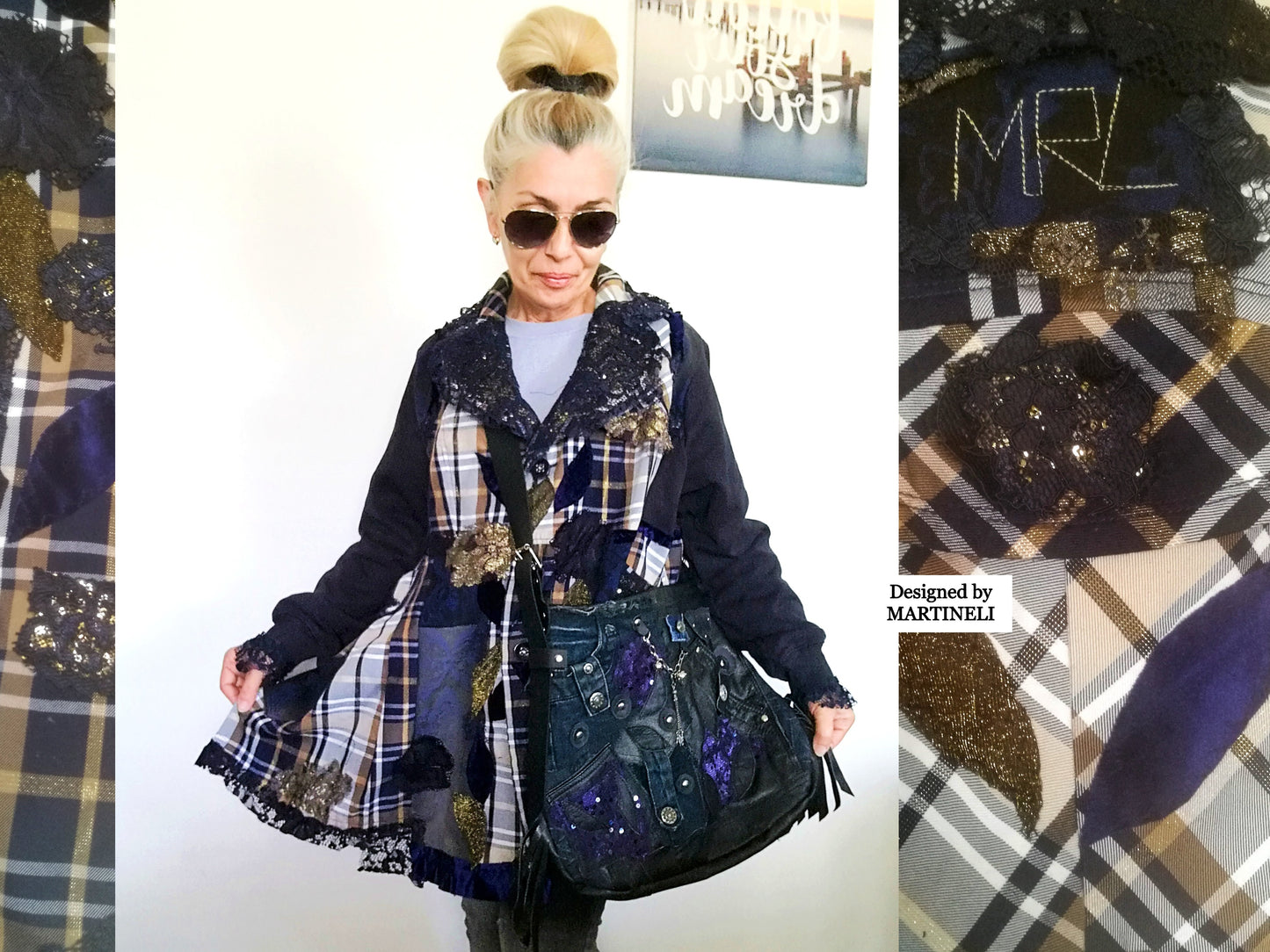 Plus Size Sweatshirt Jacket 2XL Loose Plaid Duster Jacket