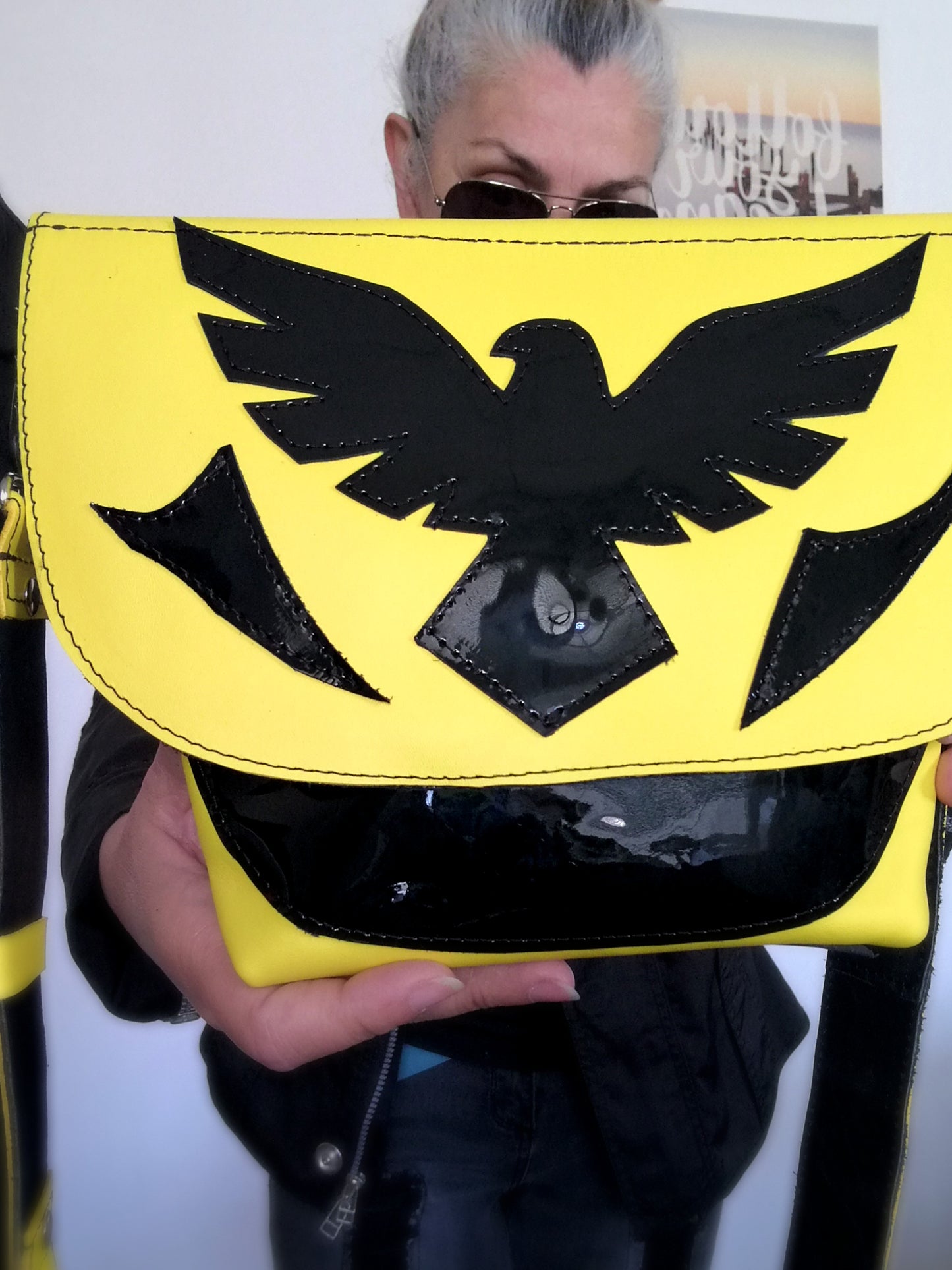 Leather Crossbody Purse Bag Yellow Mini Bag