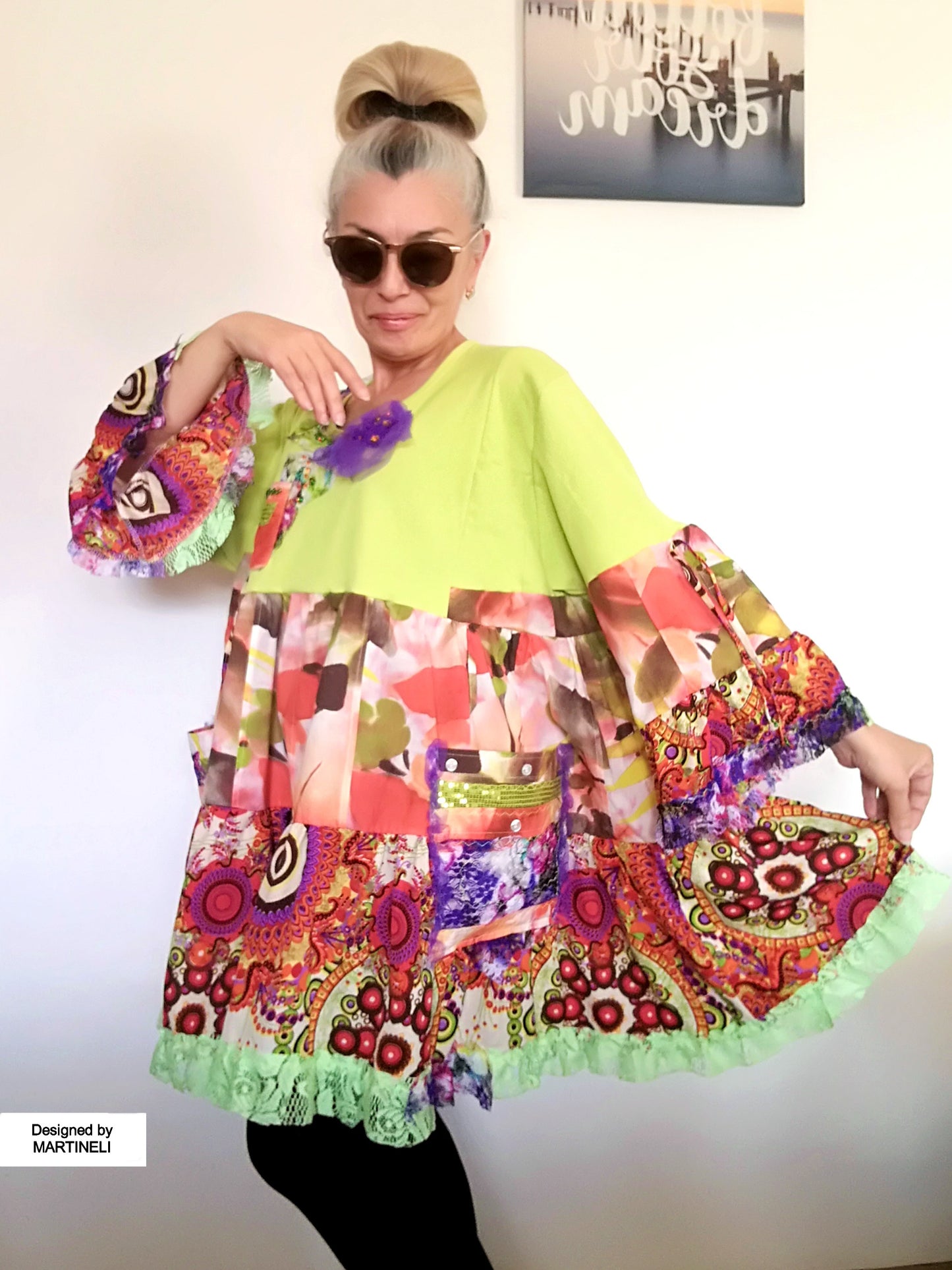 Plus Size Floral Dress 3XL Maxi Summer Tunic Dress