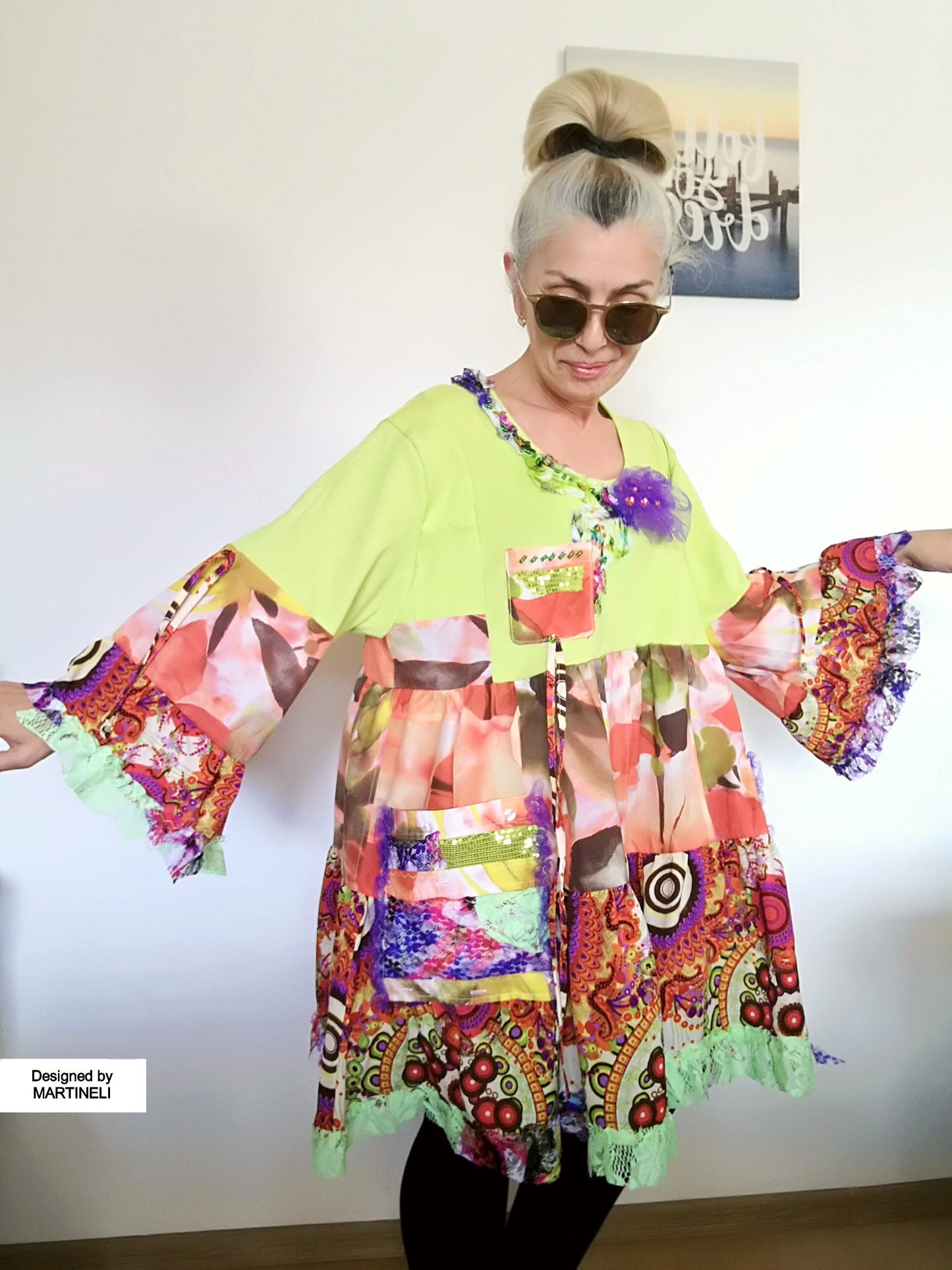 Plus Size Floral Dress 3XL Maxi Summer Tunic Dress