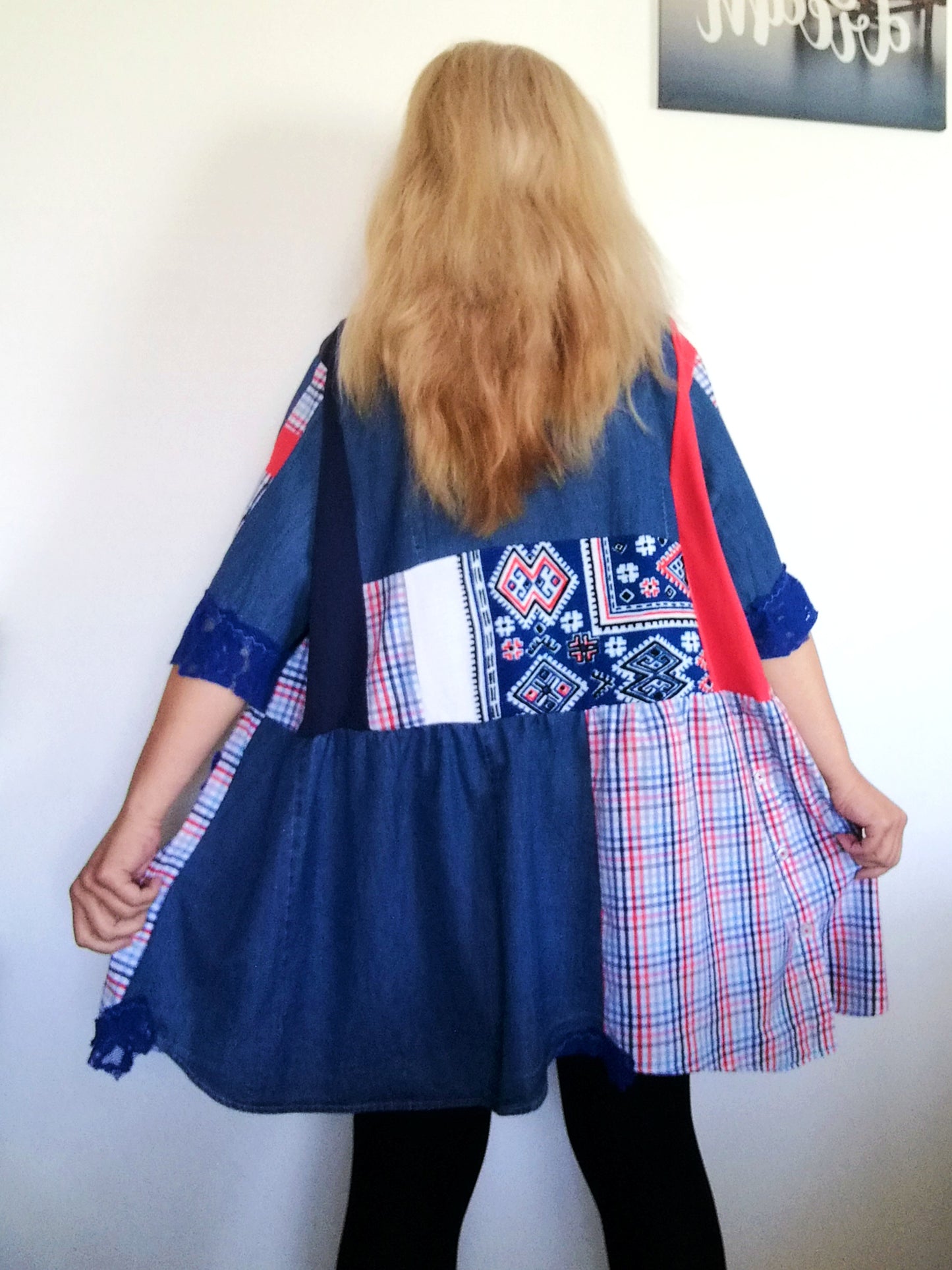 Plus Size Denim Dress 3X/4X Maxi Summer Ethnic Dress