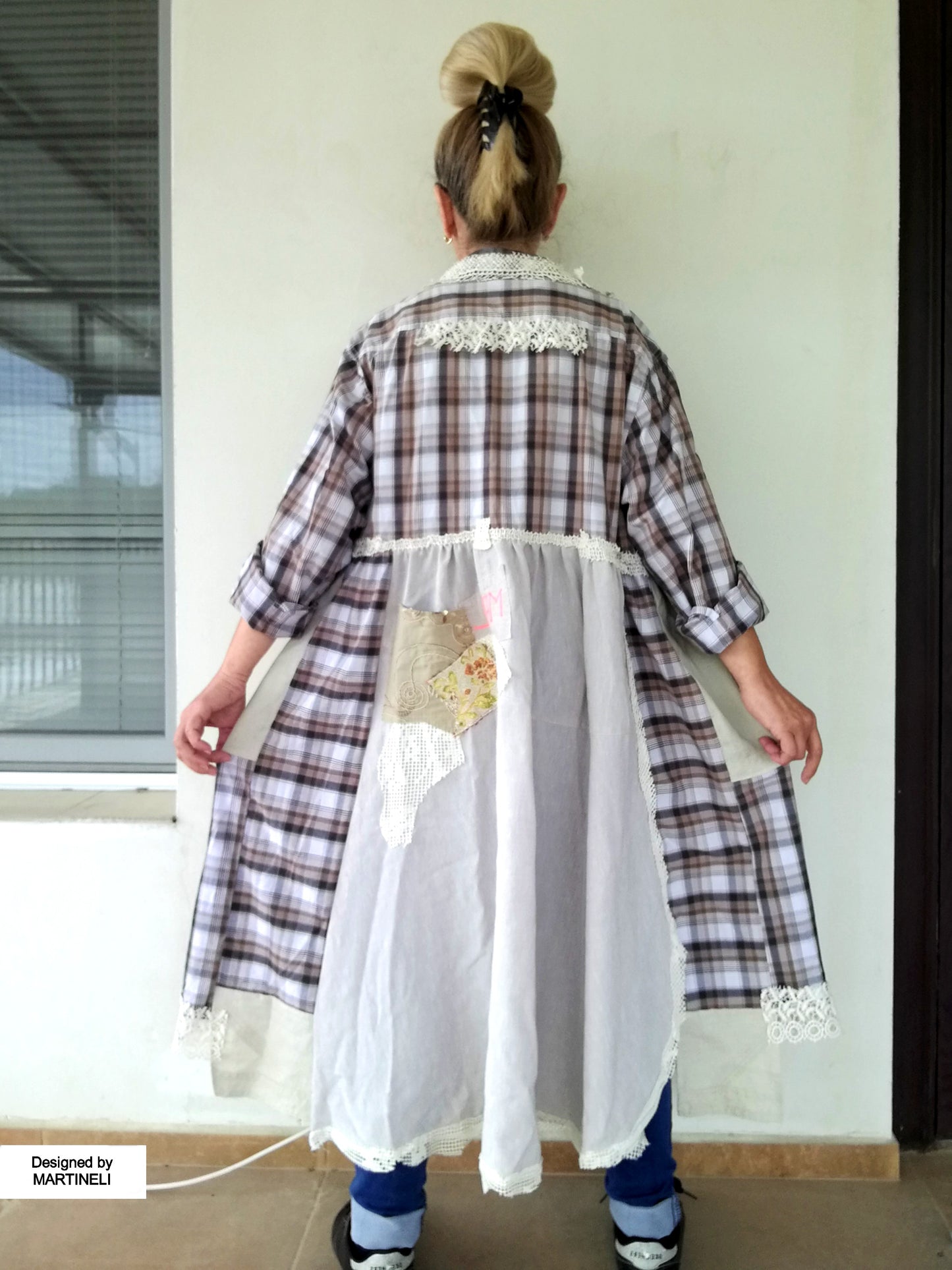 Plus Size Linen Jacket Dress 2X Maxi Beige Boho Shirt Dress