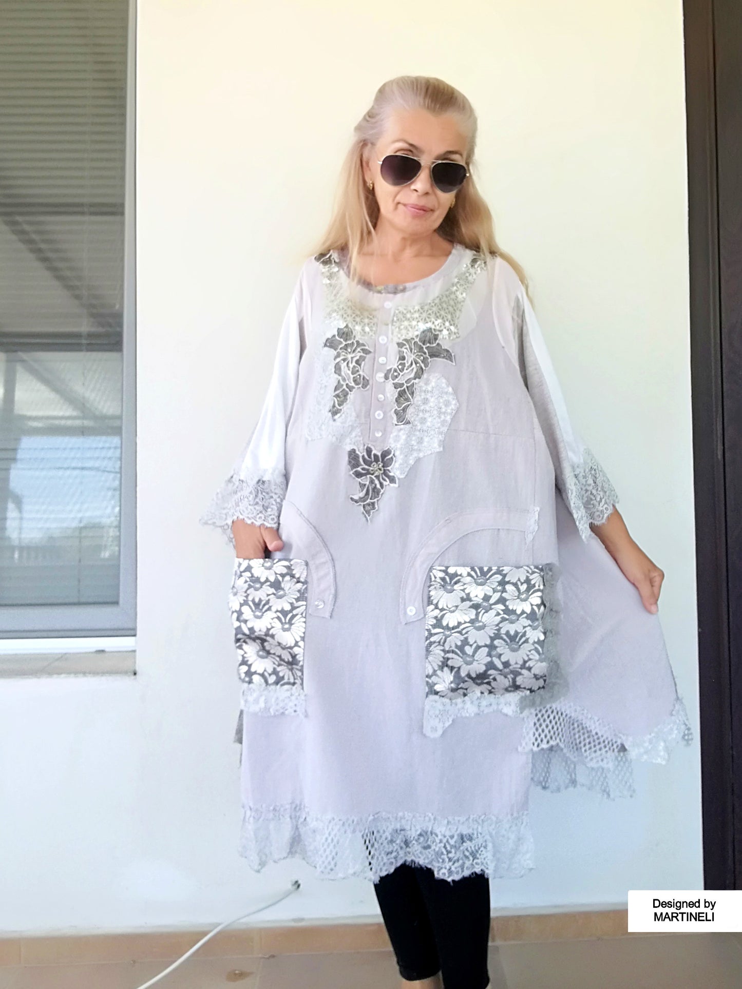 PLUS SIZE LINEN DRESS 5XL MAXI BOHO SHIRT DRESS
