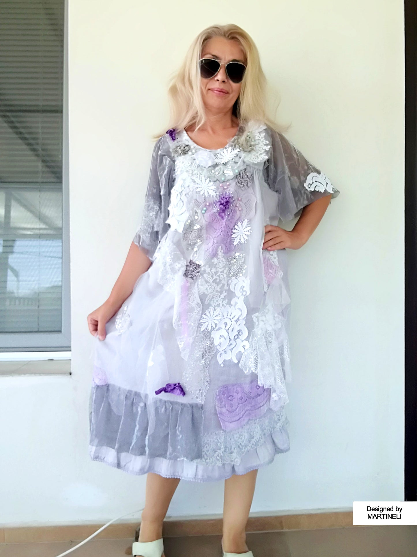 Plus Size Embroidered Linen Dress 2XL Maxi Boho Summer Dress