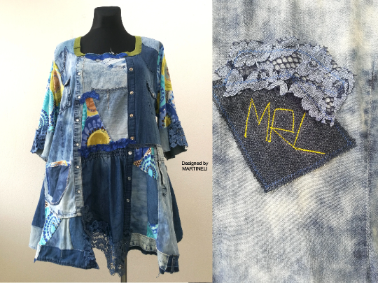 Plus Size Denim Dress 3XL Loose Boho Shirt Dress For Women