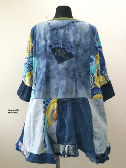 Plus Size Denim Dress 3XL Loose Boho Shirt Dress For Women