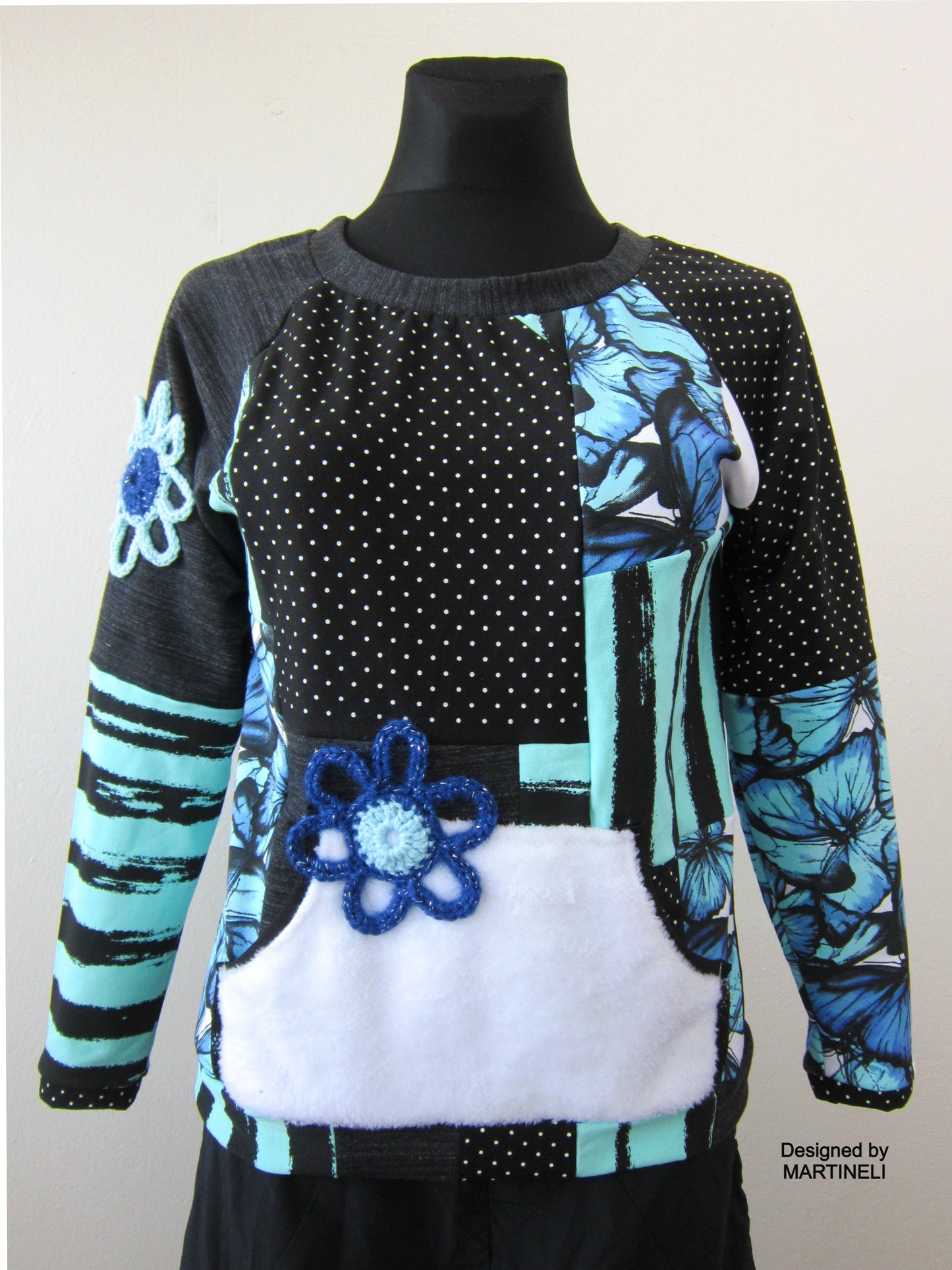 S/M Patchwork Sweatshirt for Women