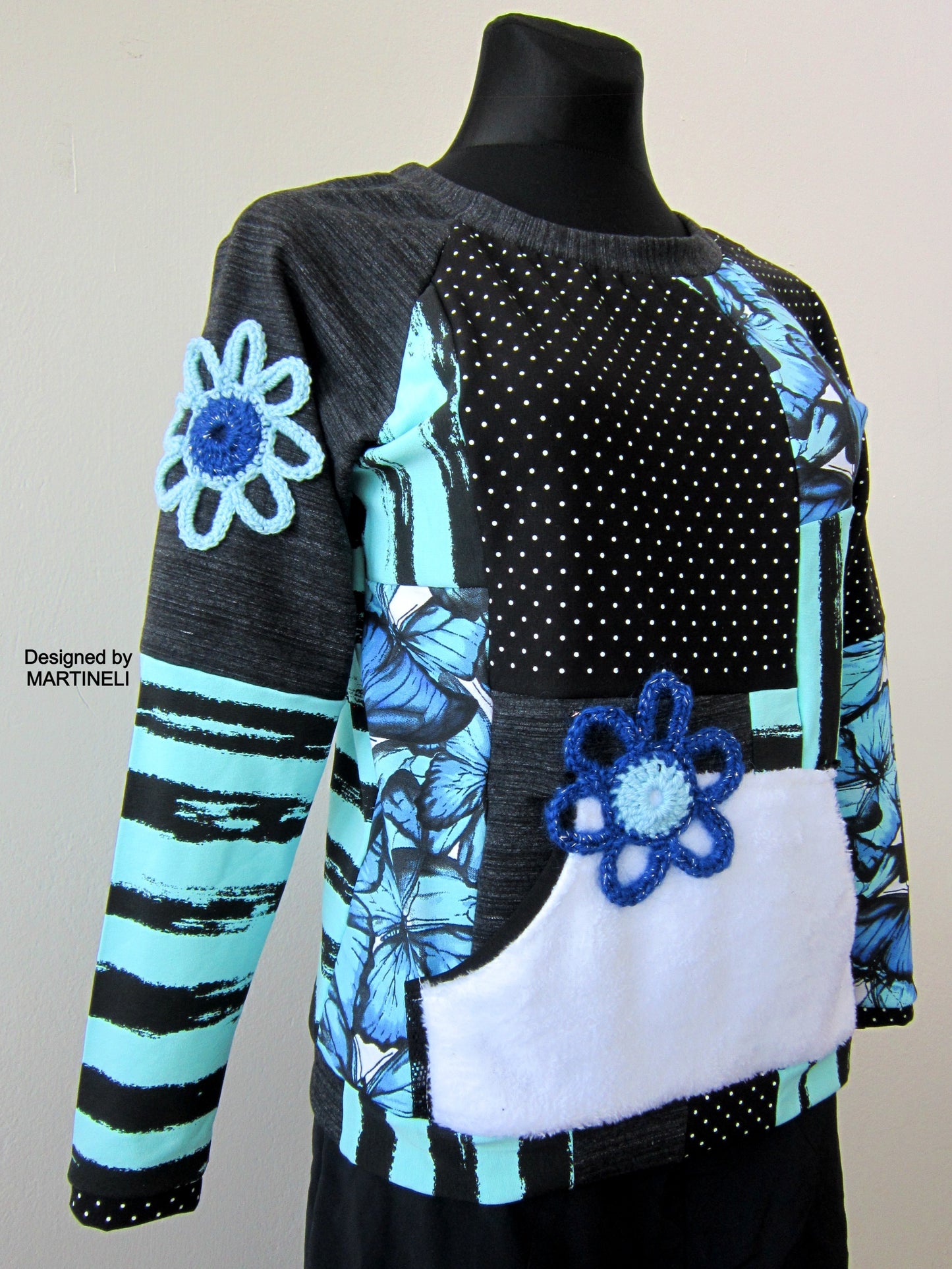 S/M Patchwork Sweatshirt for Women