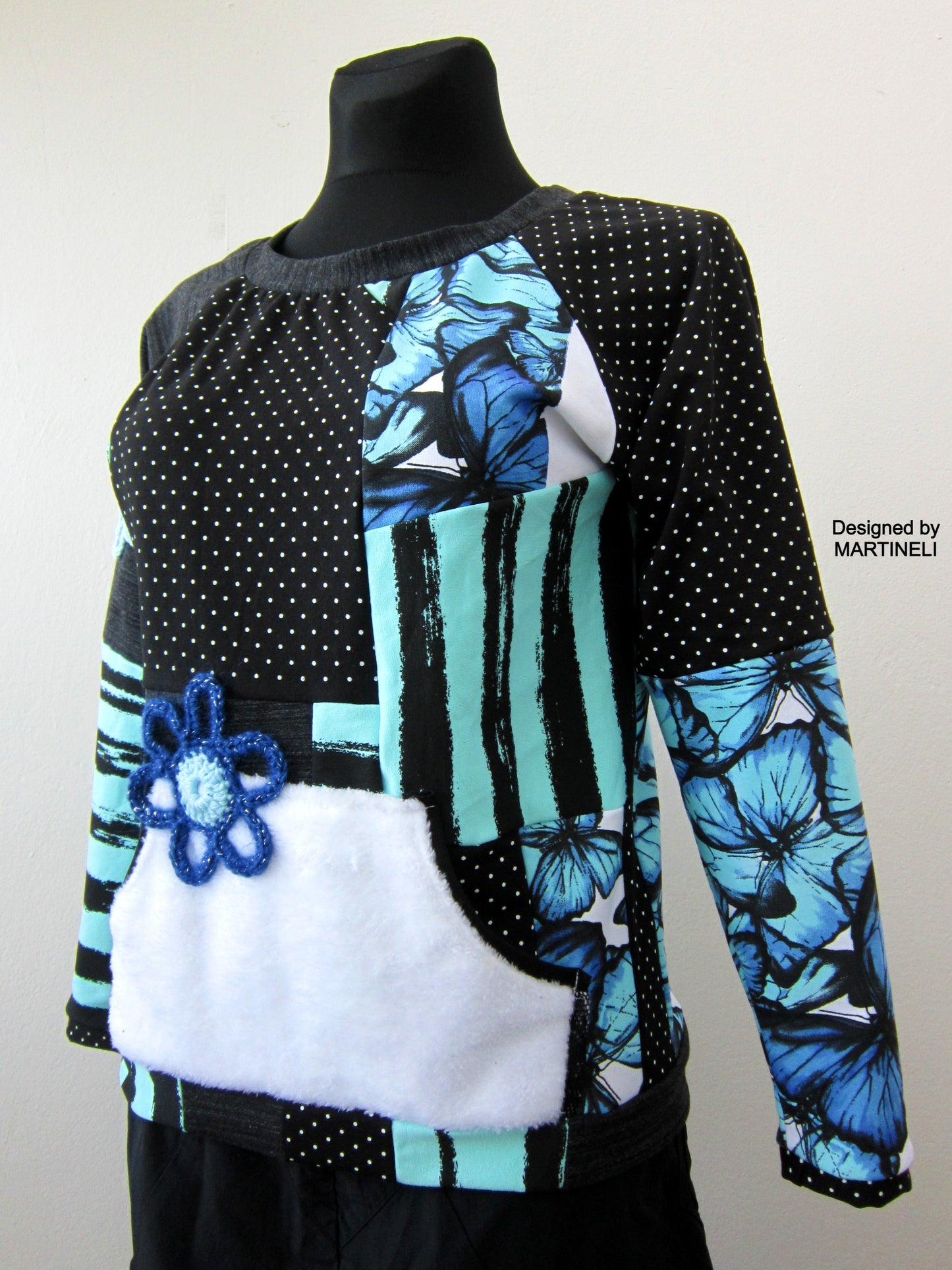 S/M Patchwork Sweatshirt for Women