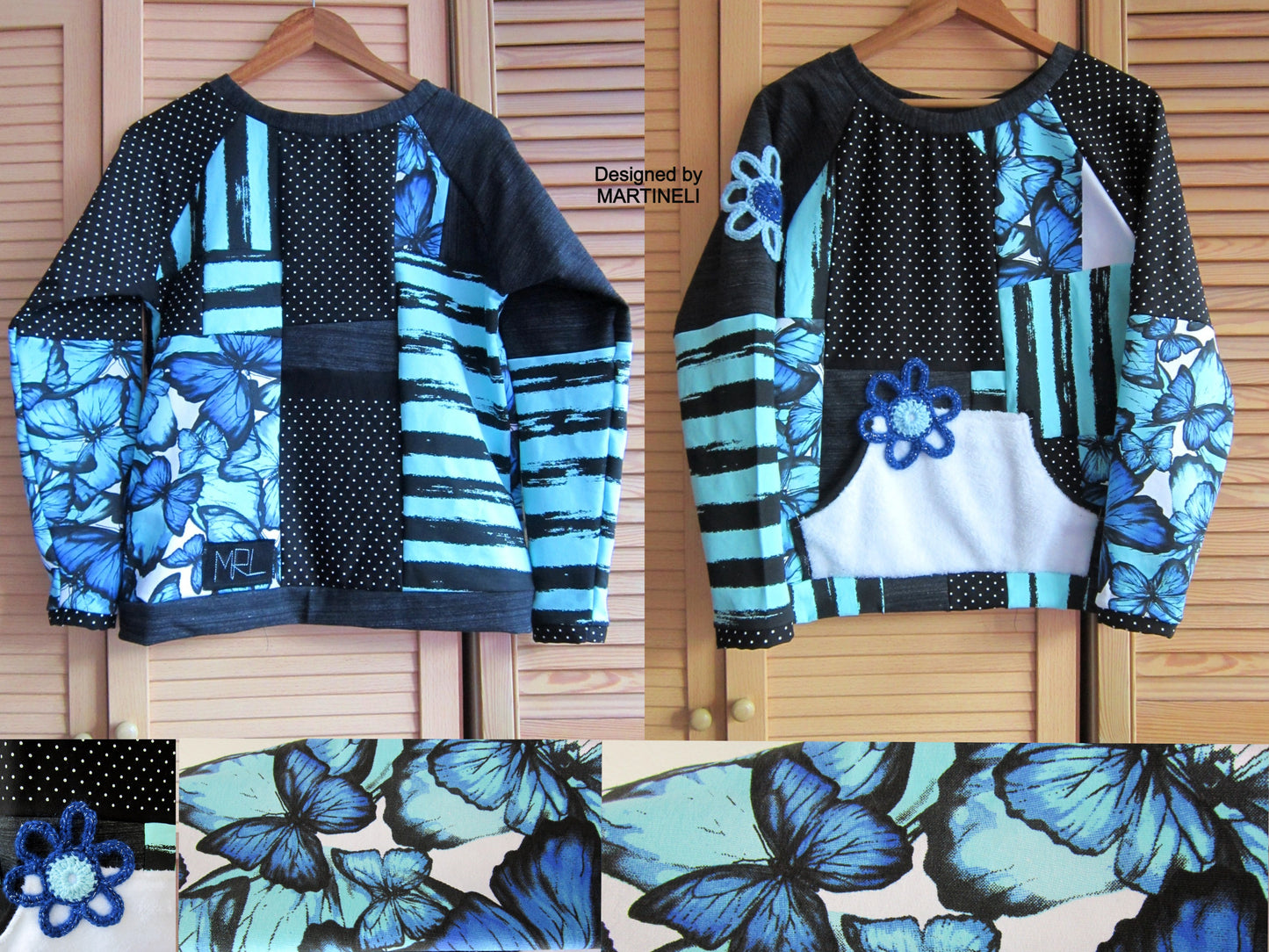 S/M Patchwork Sweatshirt for Women