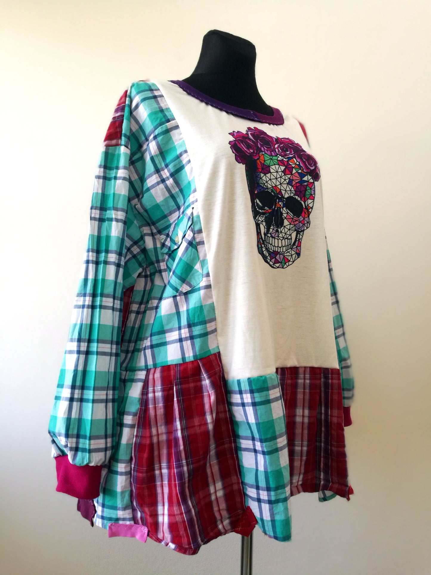 Plus Size T-Shirt Dress,5XL Maxi Skull Dress