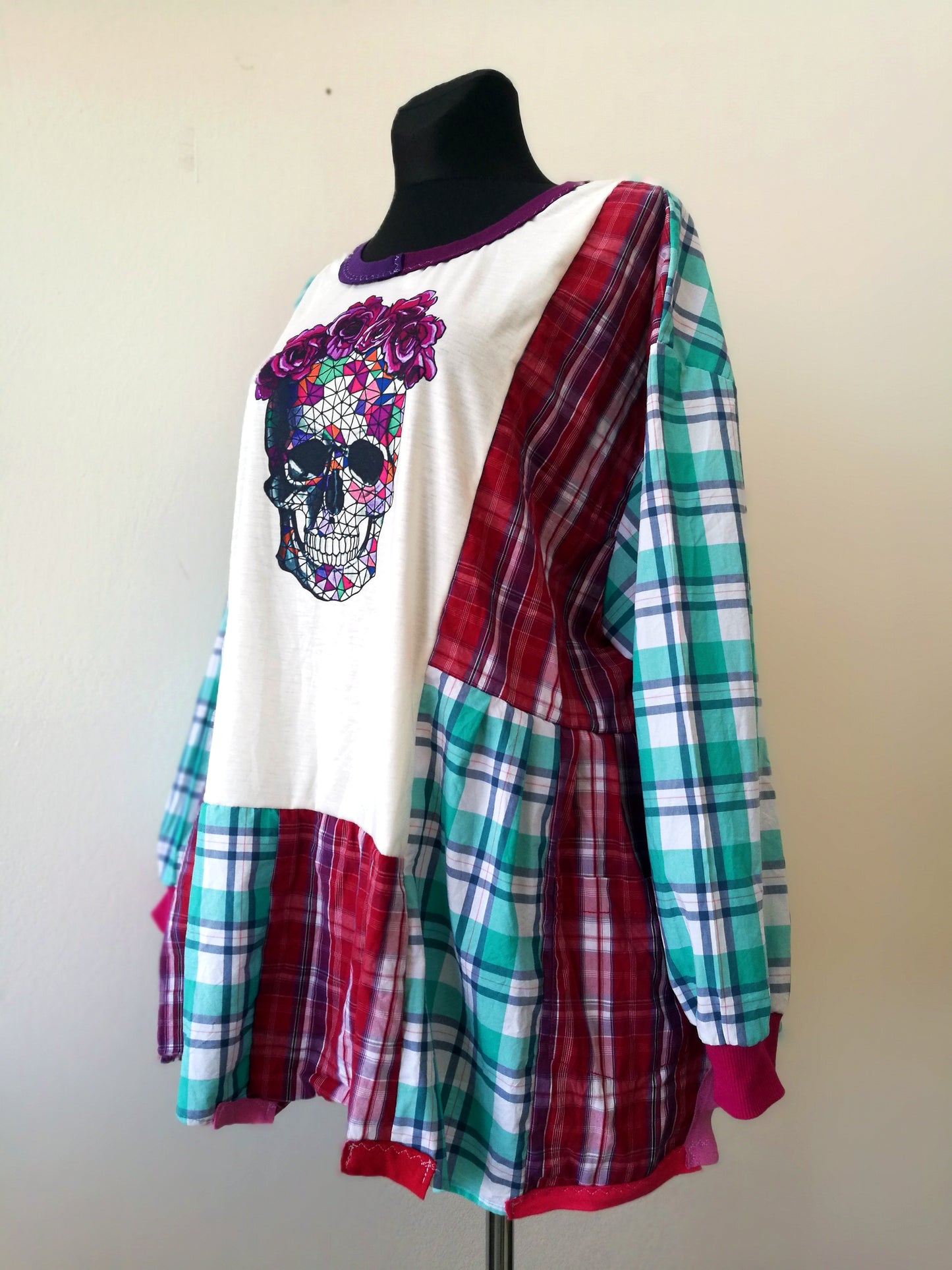Plus Size T-Shirt Dress,5XL Maxi Skull Dress