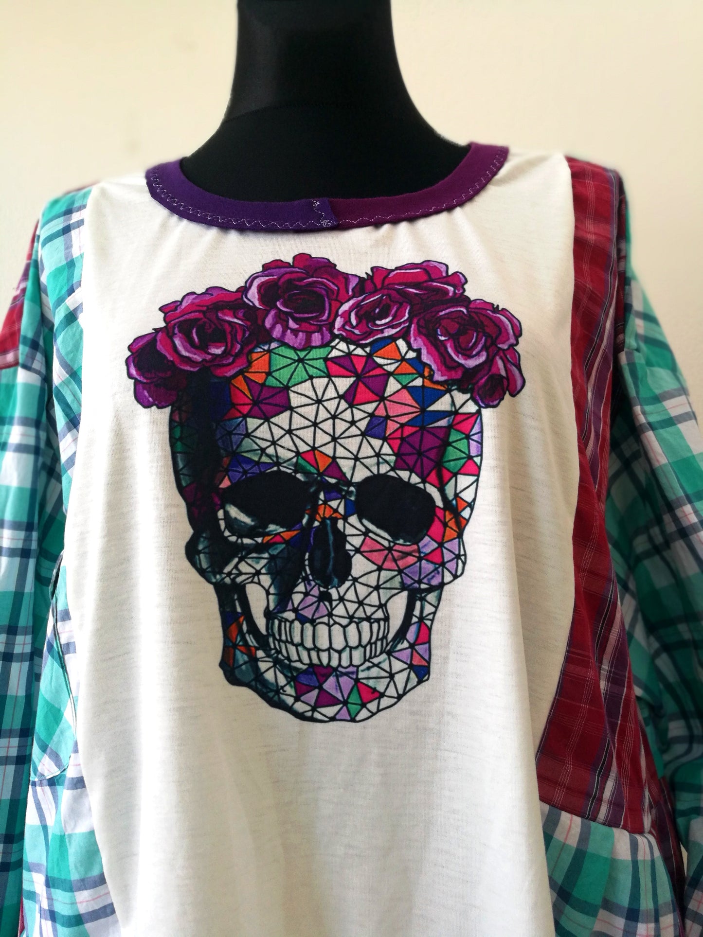 Plus Size T-Shirt Dress,5XL Maxi Skull Dress