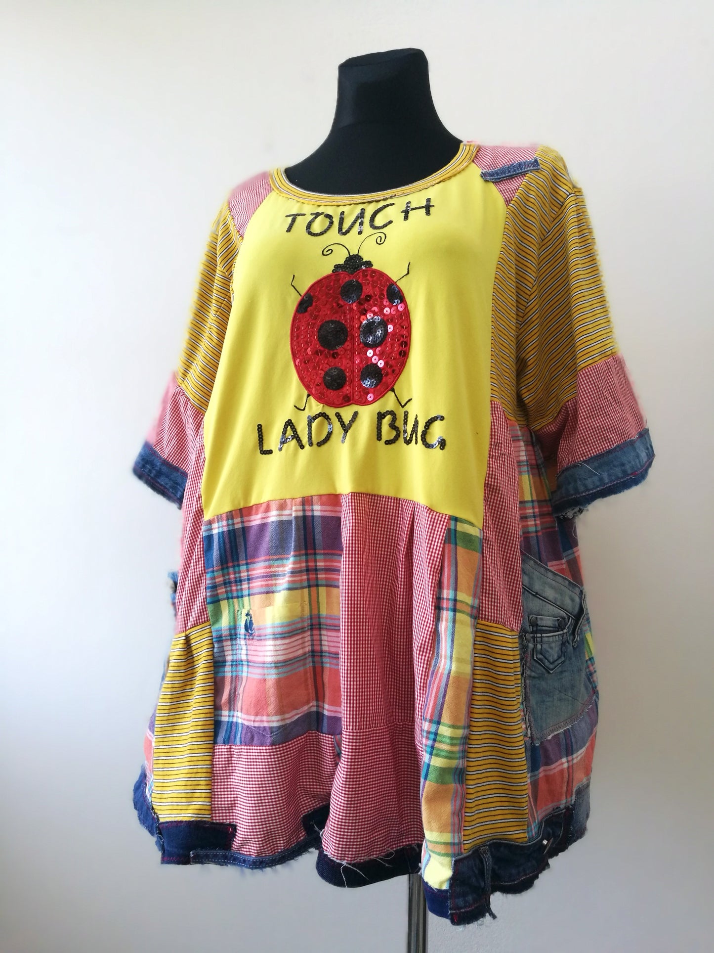 Plus Size T-Shirt Dress,3XL Maxi Denim Tunic Top