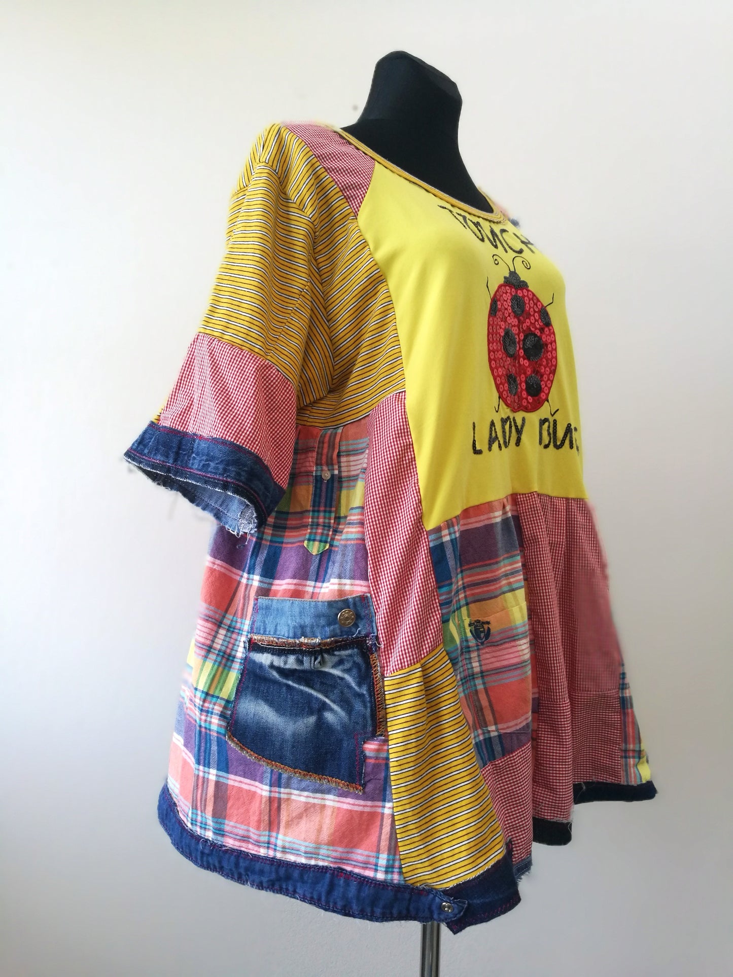 Plus Size T-Shirt Dress,3XL Maxi Denim Tunic Top