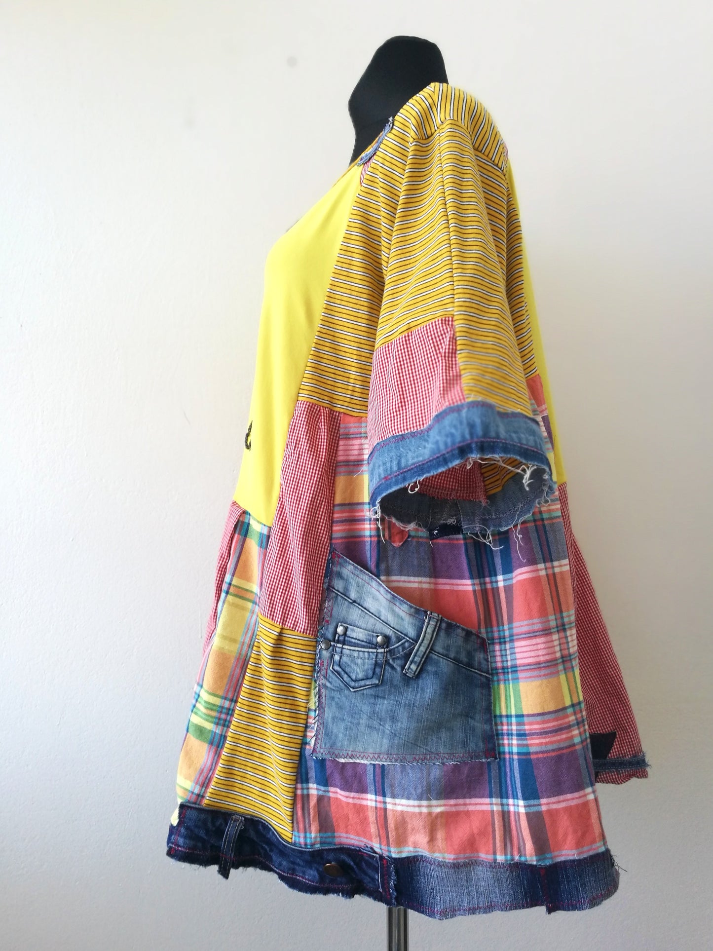 Plus Size T-Shirt Dress,3XL Maxi Denim Tunic Top