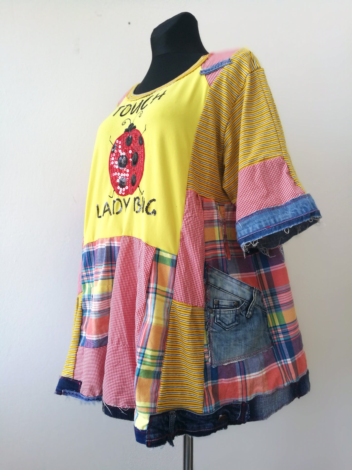 Plus Size T-Shirt Dress,3XL Maxi Denim Tunic Top