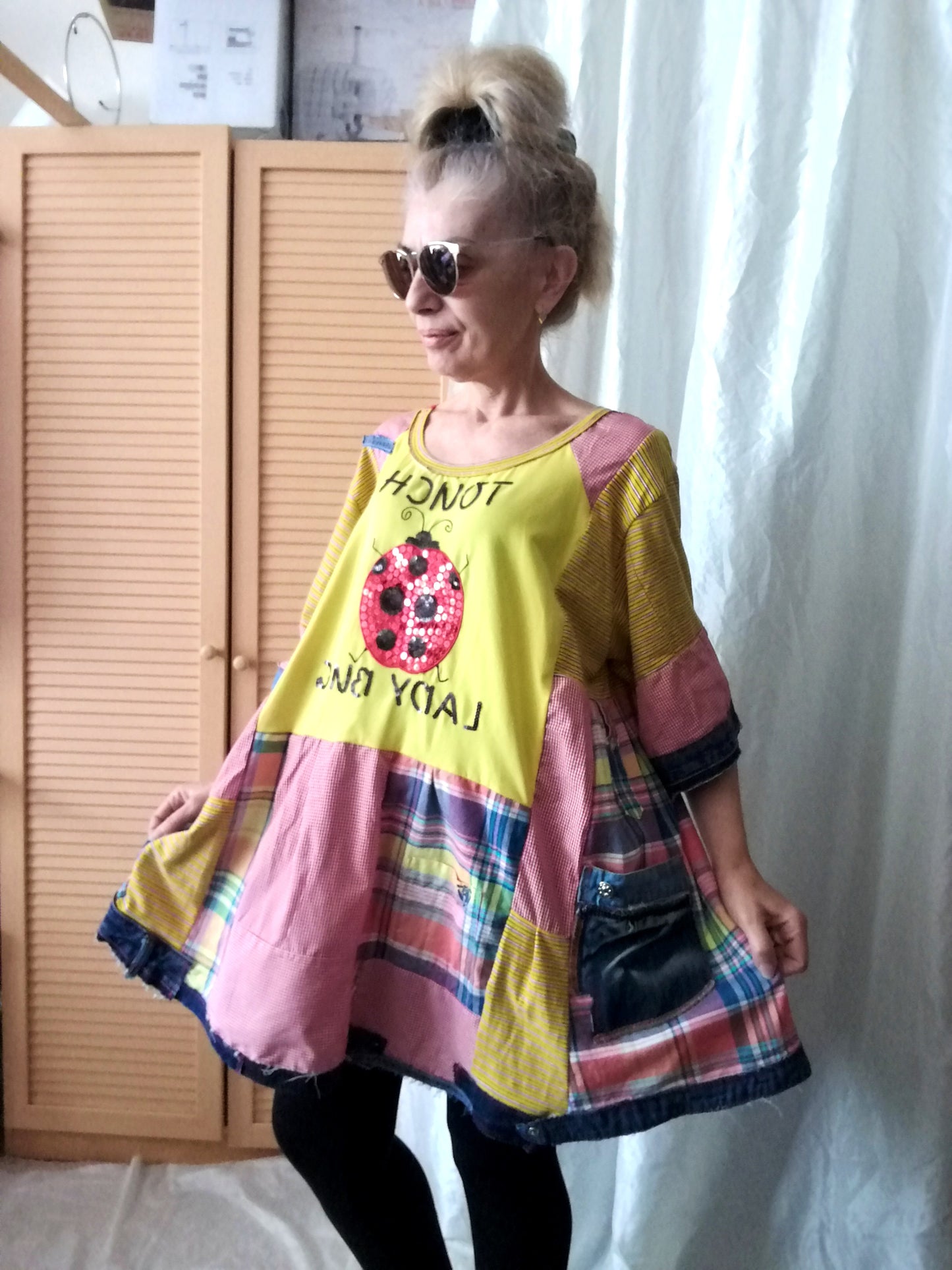 Plus Size T-Shirt Dress,3XL Maxi Denim Tunic Top