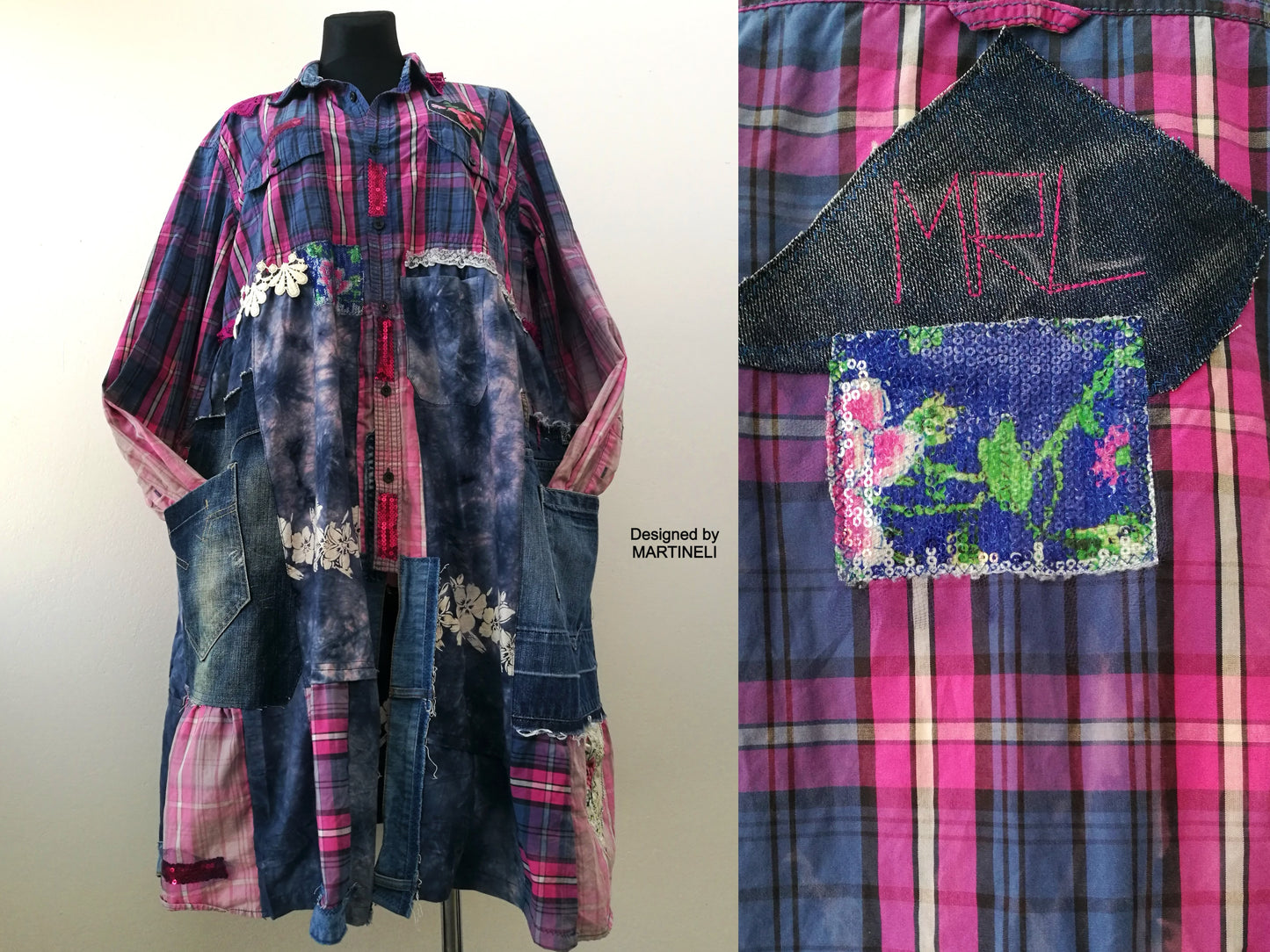 Plus Size Pink Jacket Dress,3XL Long Denim Duster Dress