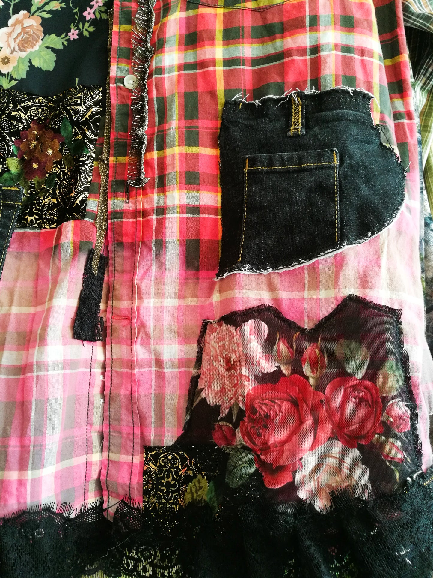 Red Jacket Dress,L Embroidered Shirt Dress