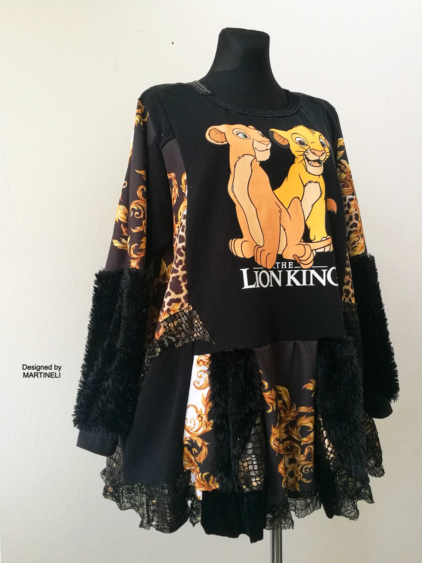 Plus Size Animal Print Dress,3XL Black Sweatshirt Dress