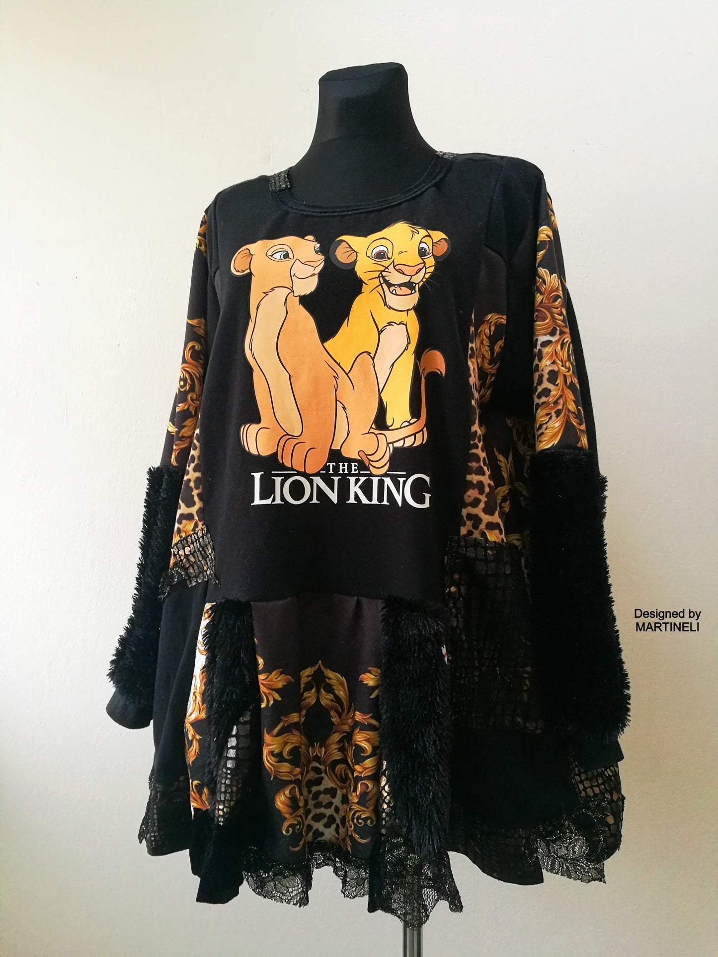 Plus Size Animal Print Dress,3XL Black Sweatshirt Dress