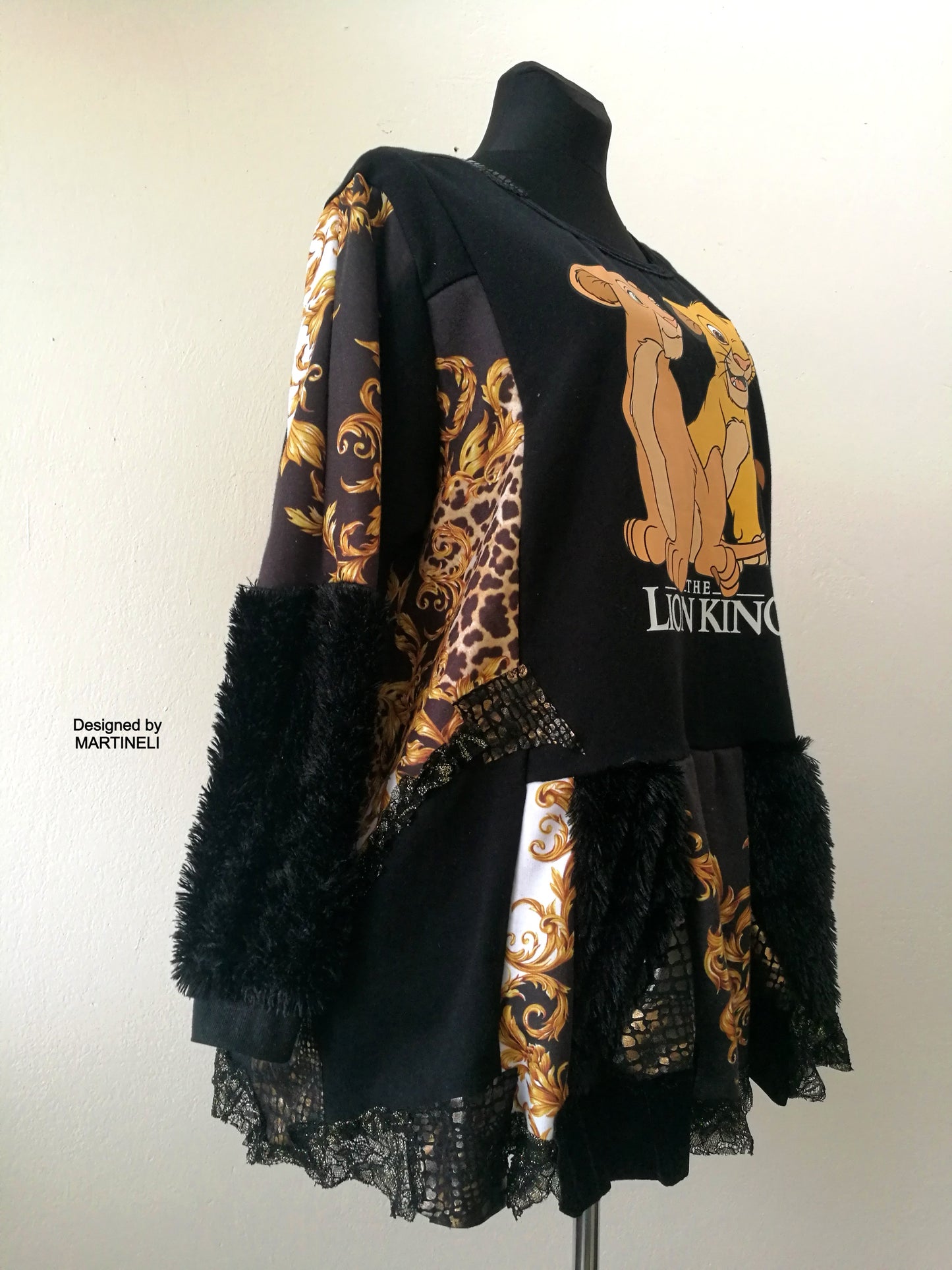 Plus Size Animal Print Dress,3XL Black Sweatshirt Dress