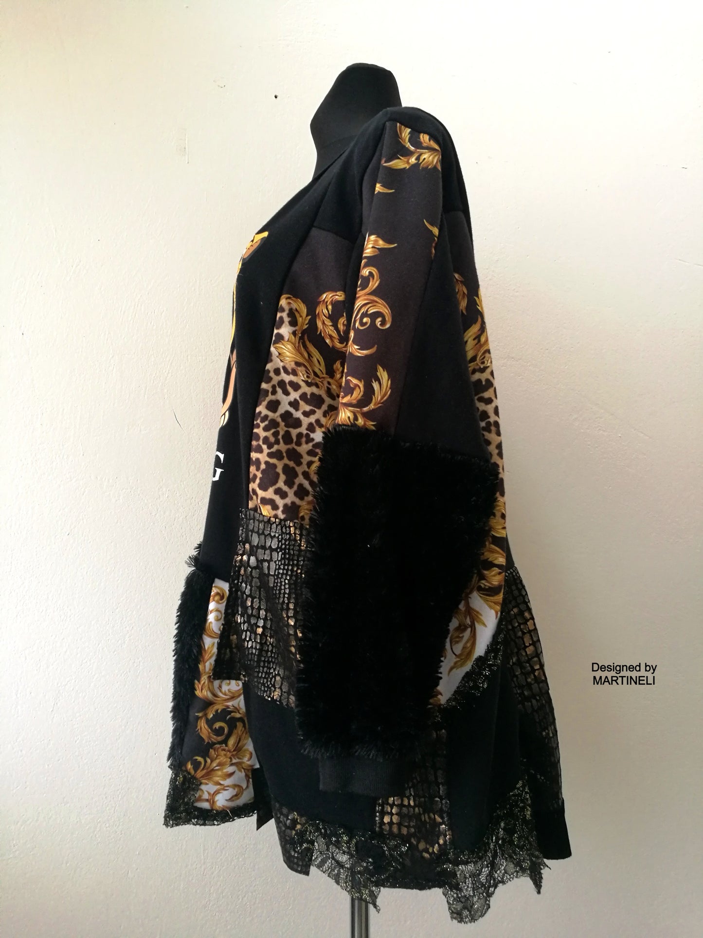 Plus Size Animal Print Dress,3XL Black Sweatshirt Dress