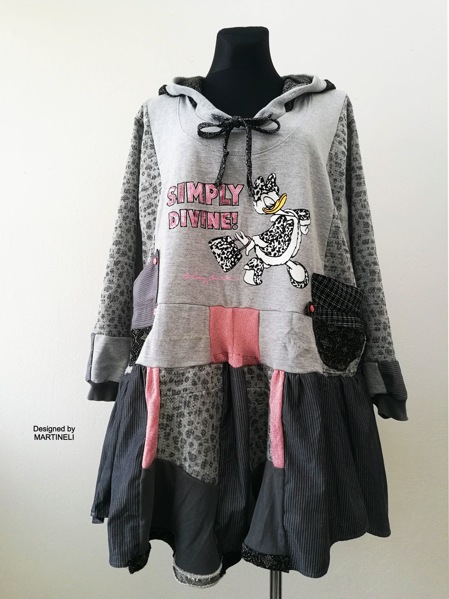 Plus Size Hooded Dress,3X Daisy Duck Sweatshirt Dress