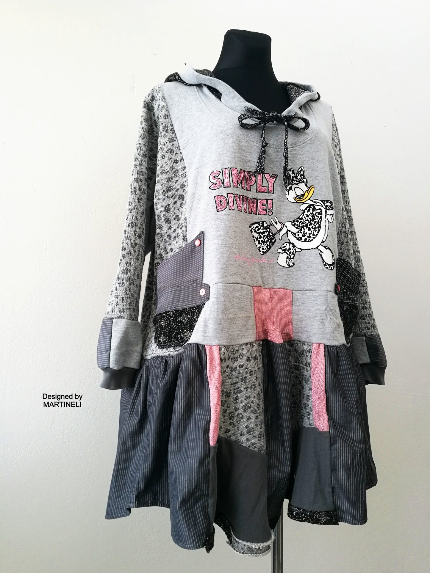 Plus Size Hooded Dress,3X Daisy Duck Sweatshirt Dress