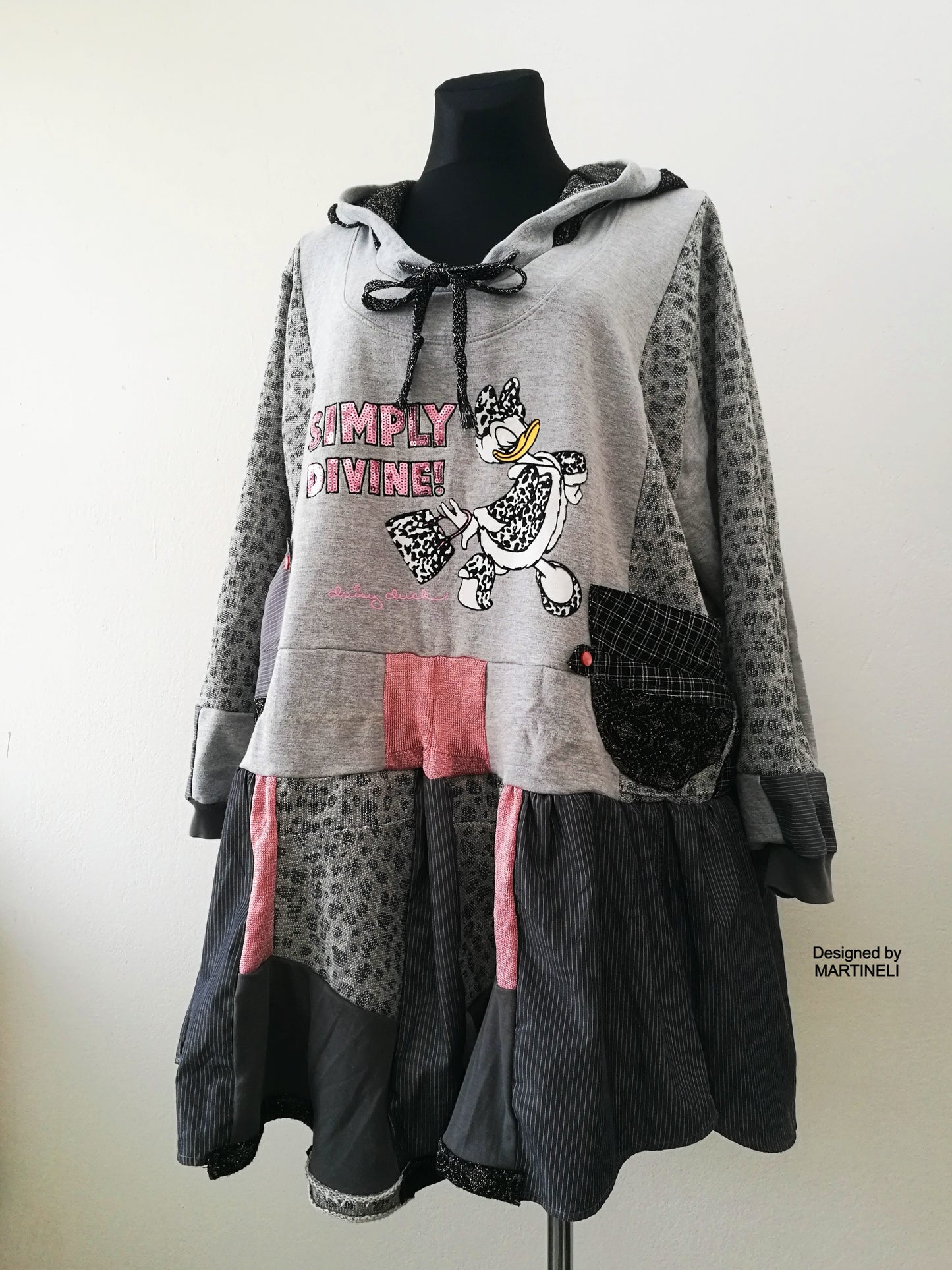 Plus Size Hooded Dress,3X Daisy Duck Sweatshirt Dress