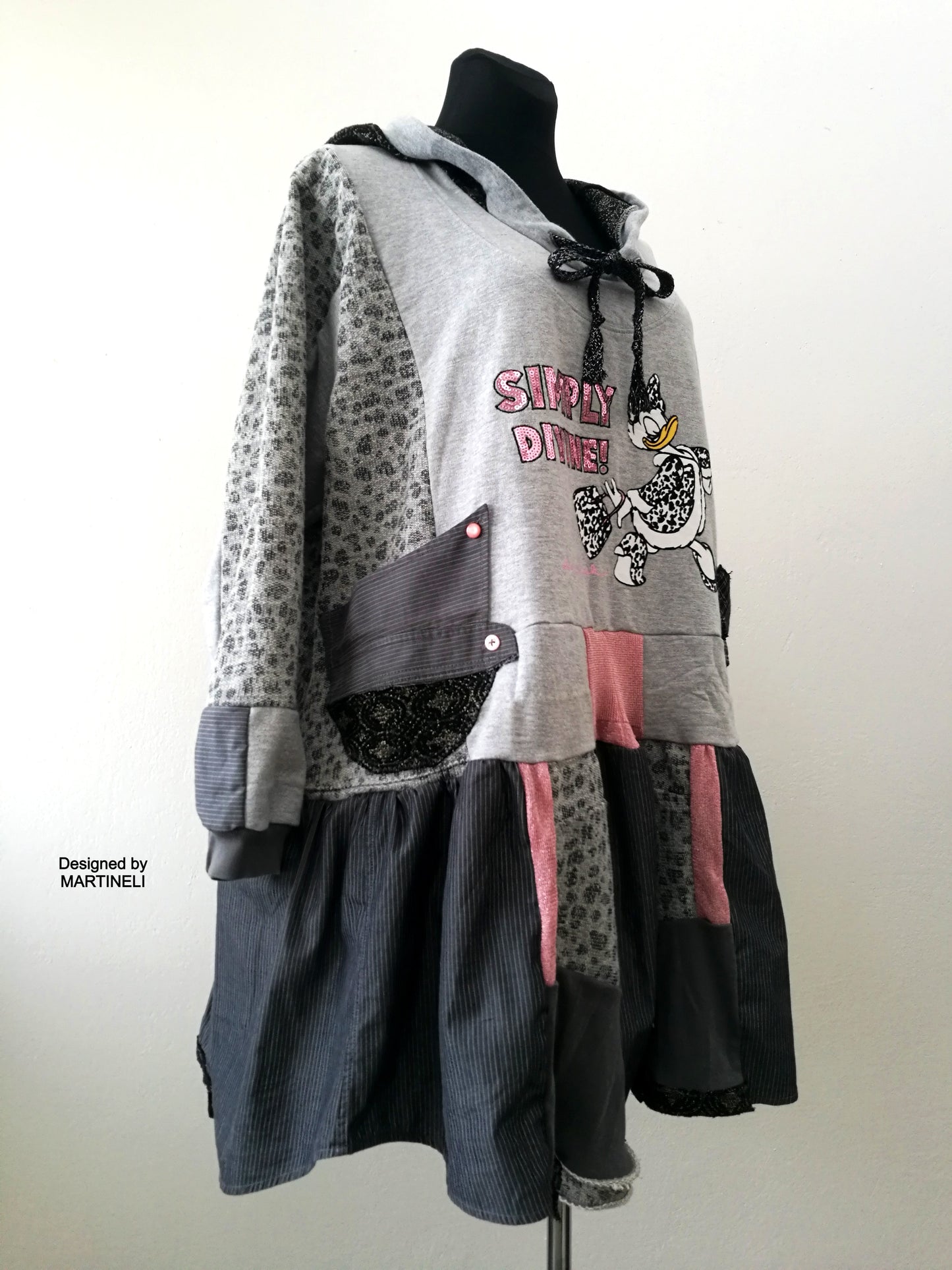 Plus Size Hooded Dress,3X Daisy Duck Sweatshirt Dress
