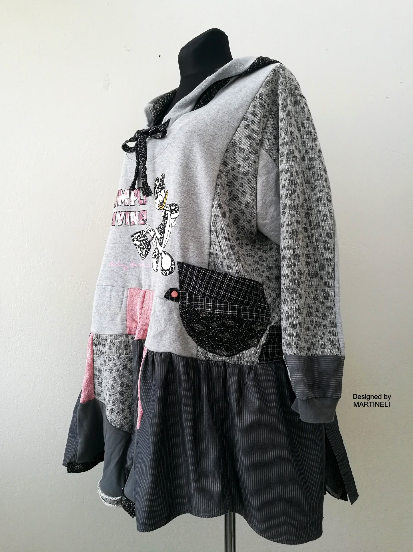 Plus Size Hooded Dress,3X Daisy Duck Sweatshirt Dress